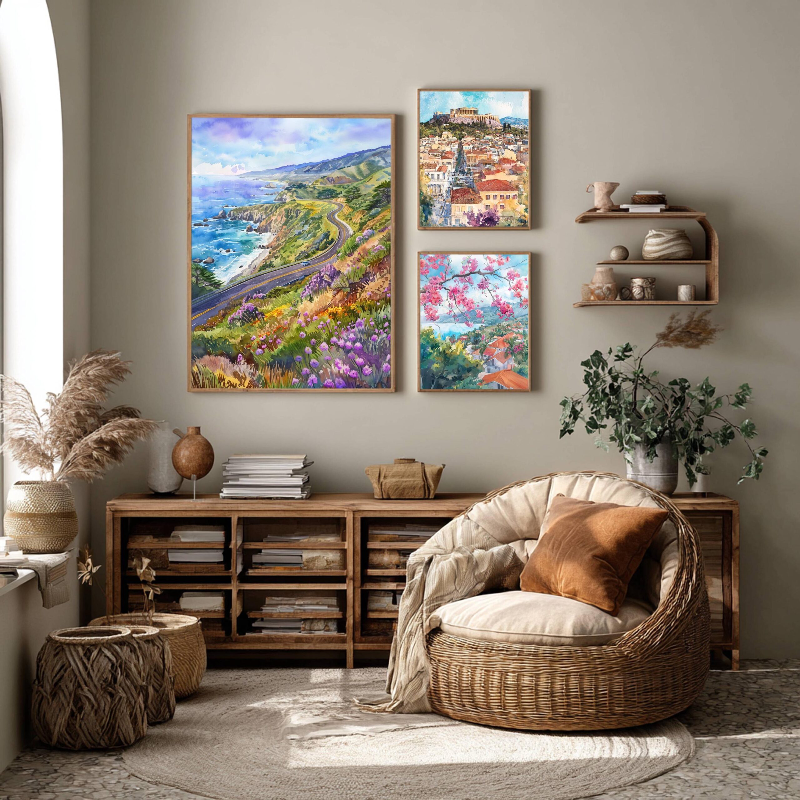 Big Sur California USA Watercolor Print: American Travel Poster - Image 2