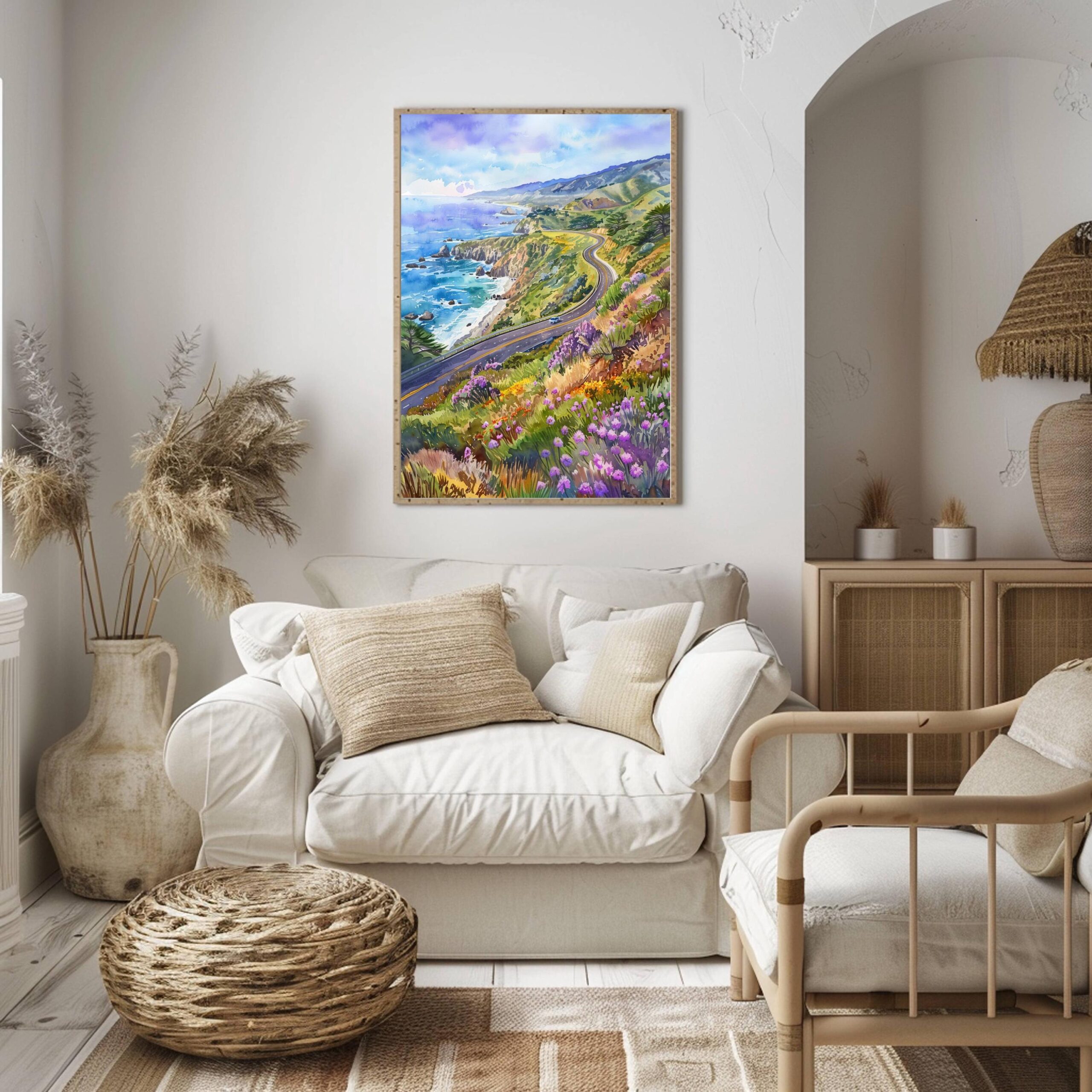 Big Sur California USA Watercolor Print: American Travel Poster - Image 4