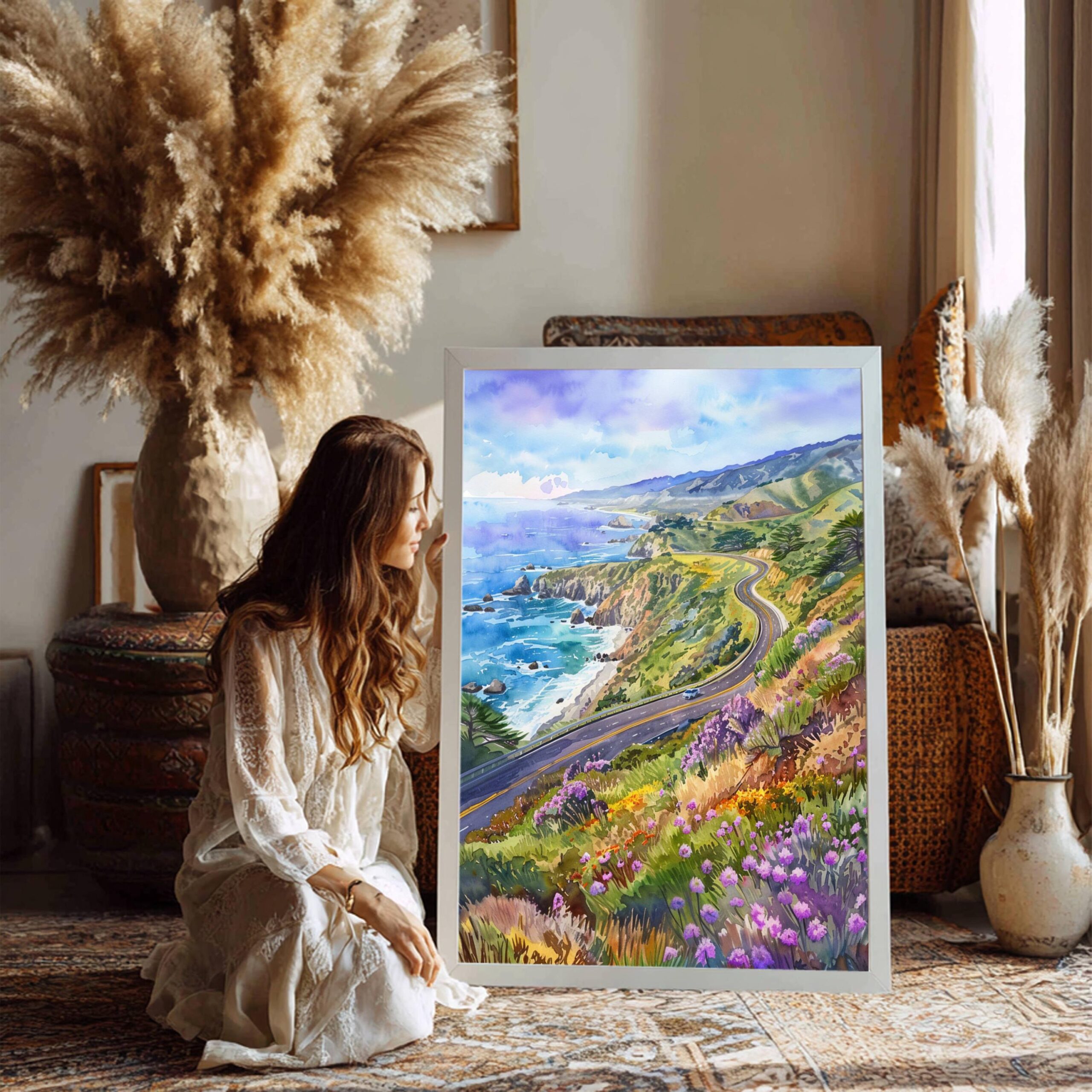 Big Sur California USA Watercolor Print: American Travel Poster - Image 8
