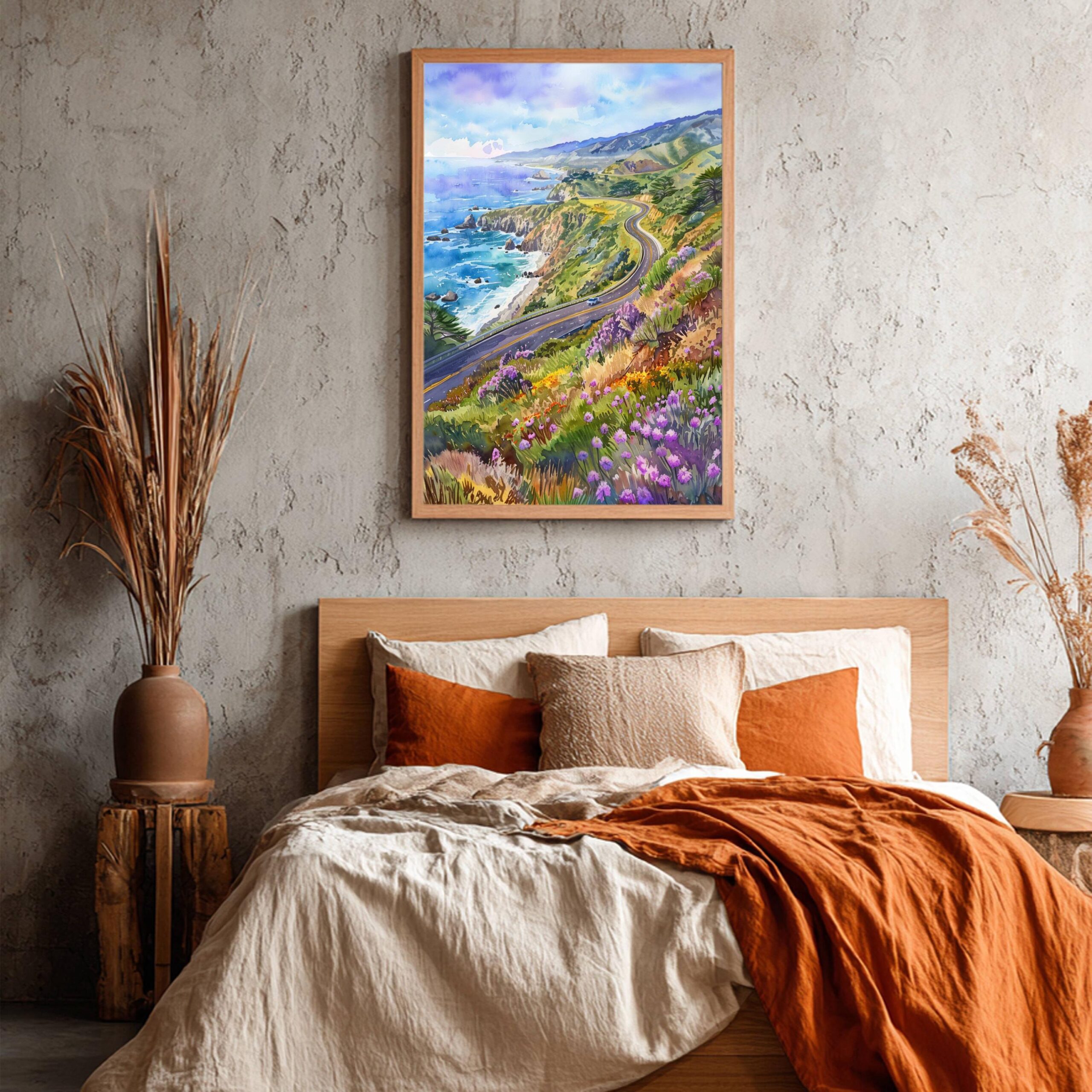 Big Sur California USA Watercolor Print: American Travel Poster - Image 9