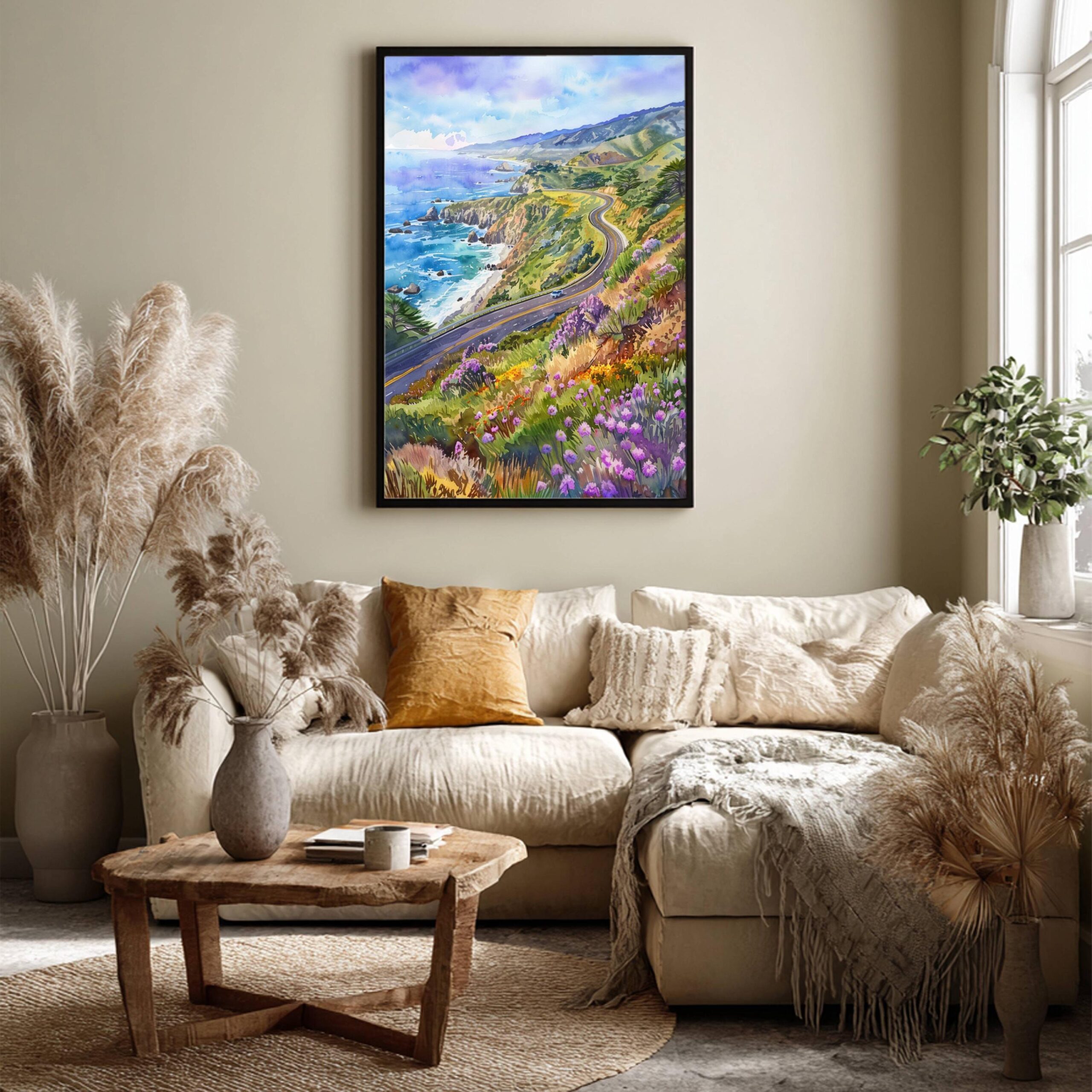 Big Sur California USA Watercolor Print: American Travel Poster - Image 3