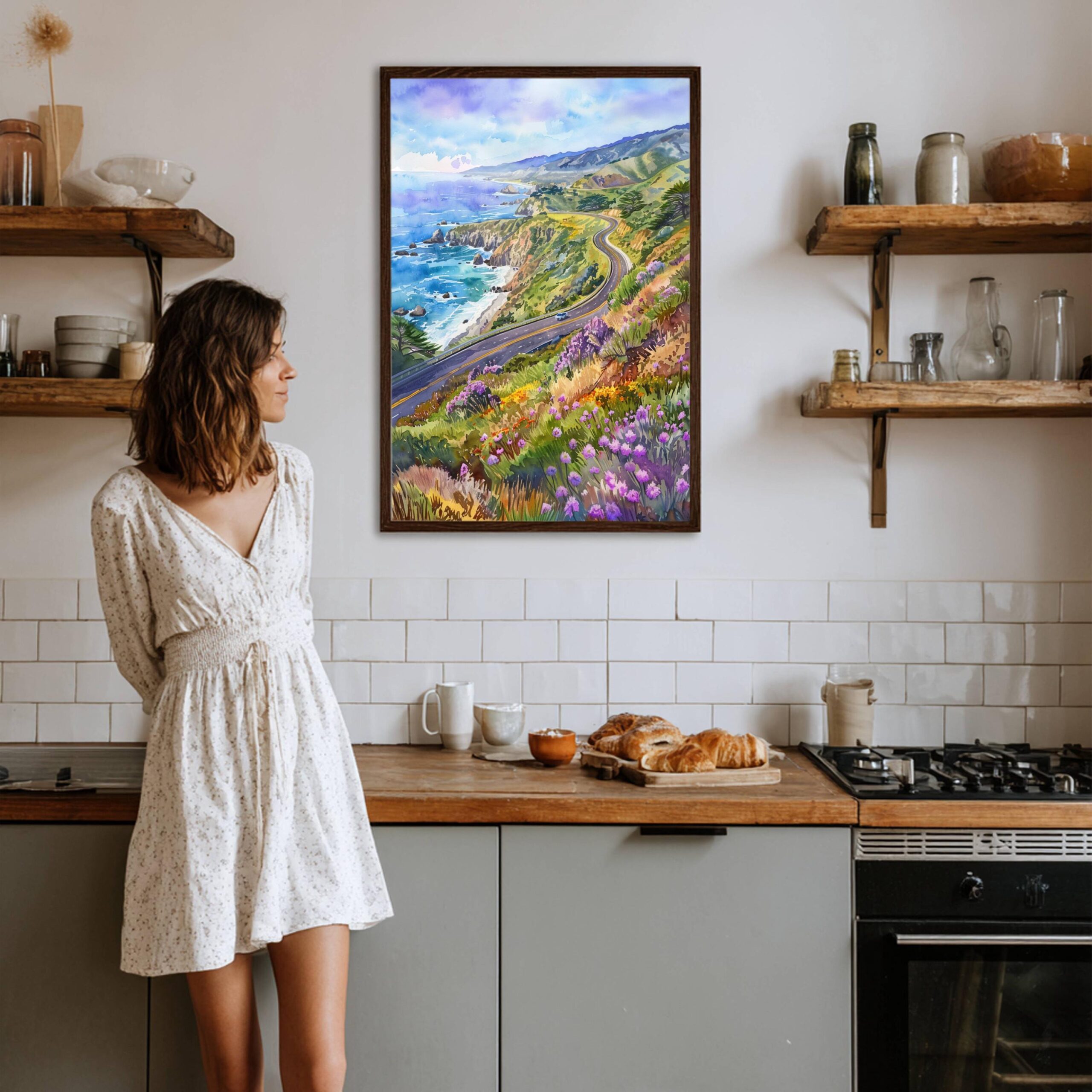 Big Sur California USA Watercolor Print: American Travel Poster - Image 7