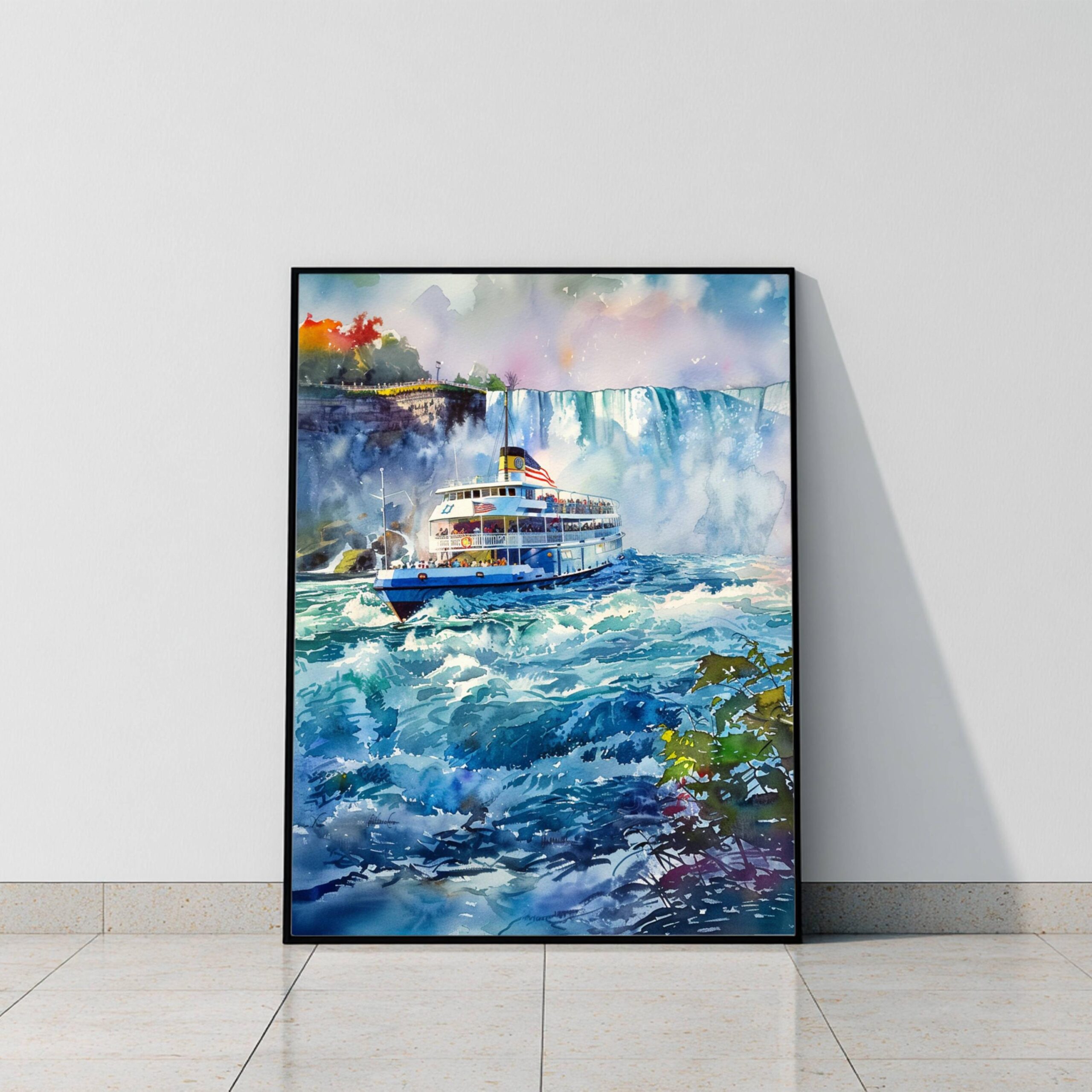 Maid of the Mist Boat Niagara Falls USA Watercolor Print: Travel Poster - Image 10