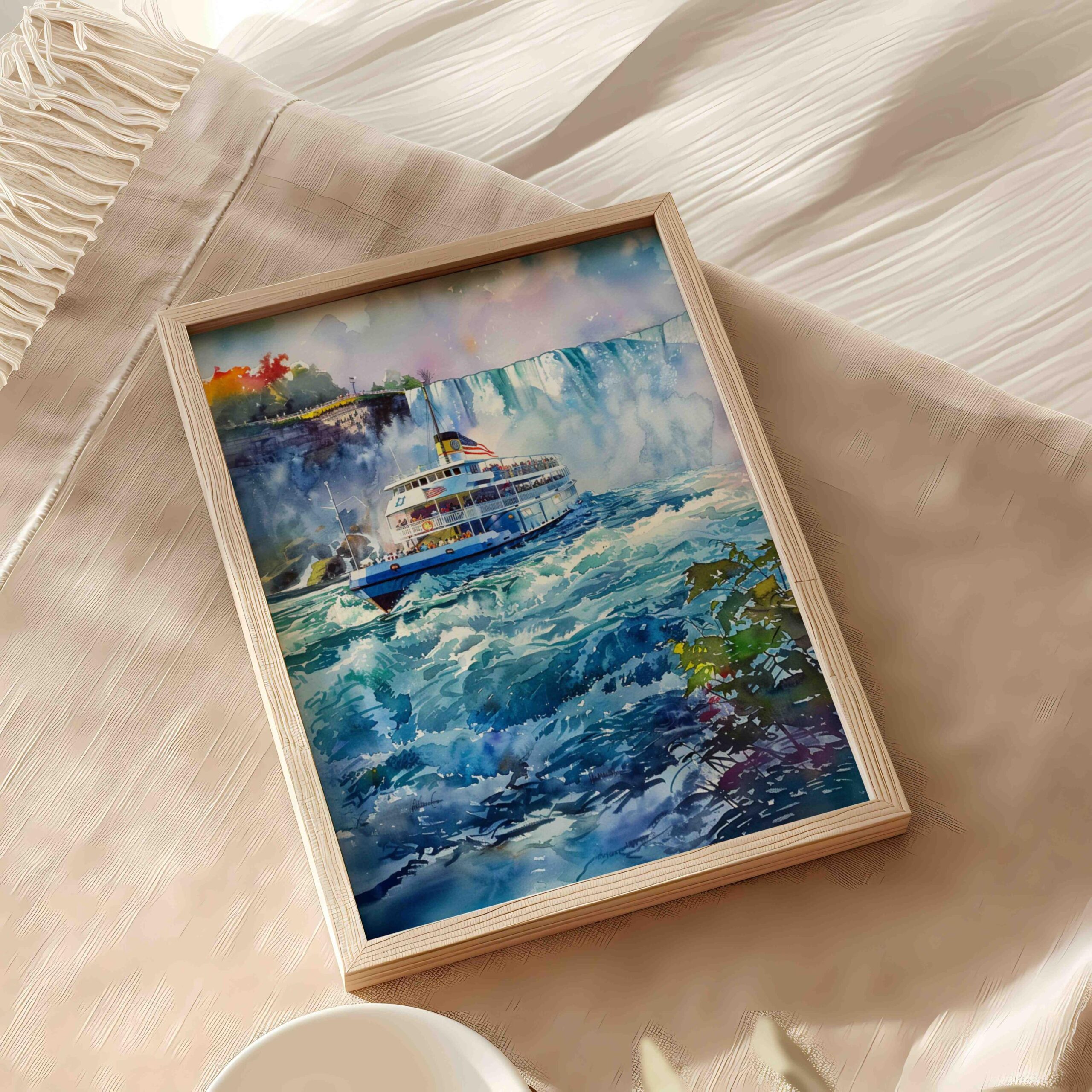 Maid of the Mist Boat Niagara Falls USA Watercolor Print: Travel Poster - Image 6