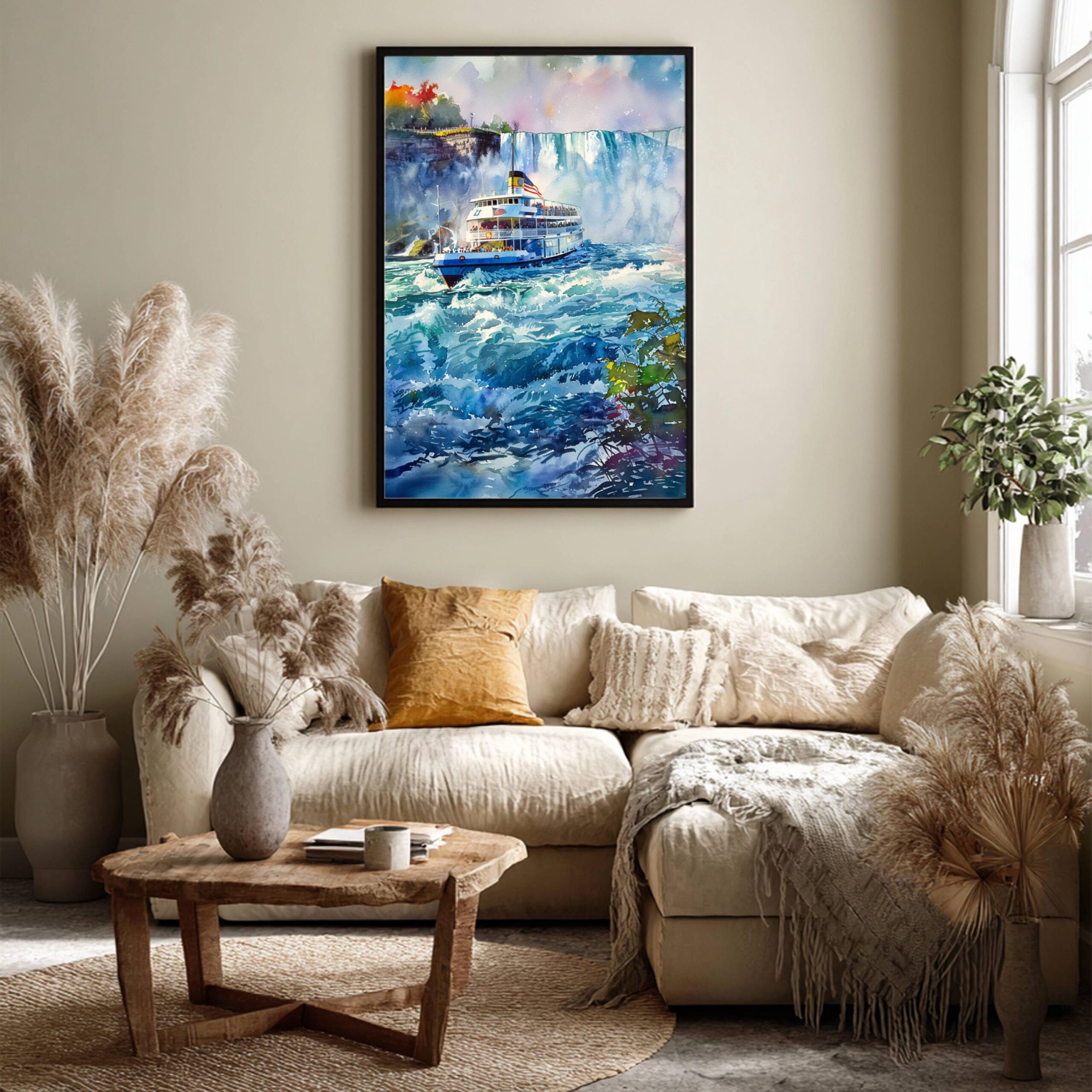 Maid of the Mist Boat Niagara Falls USA Watercolor Print: Travel Poster - Image 4