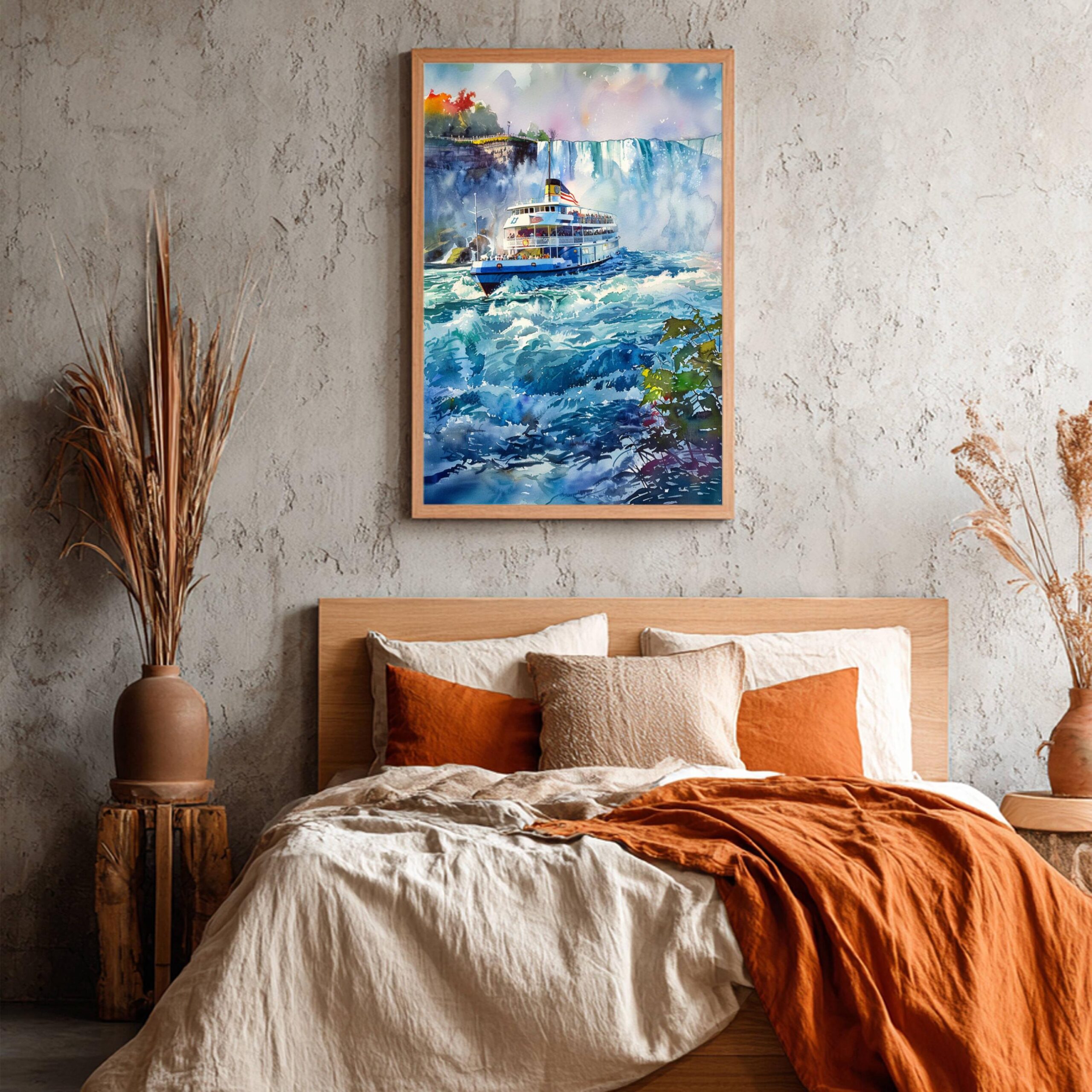 Maid of the Mist Boat Niagara Falls USA Watercolor Print: Travel Poster - Image 3