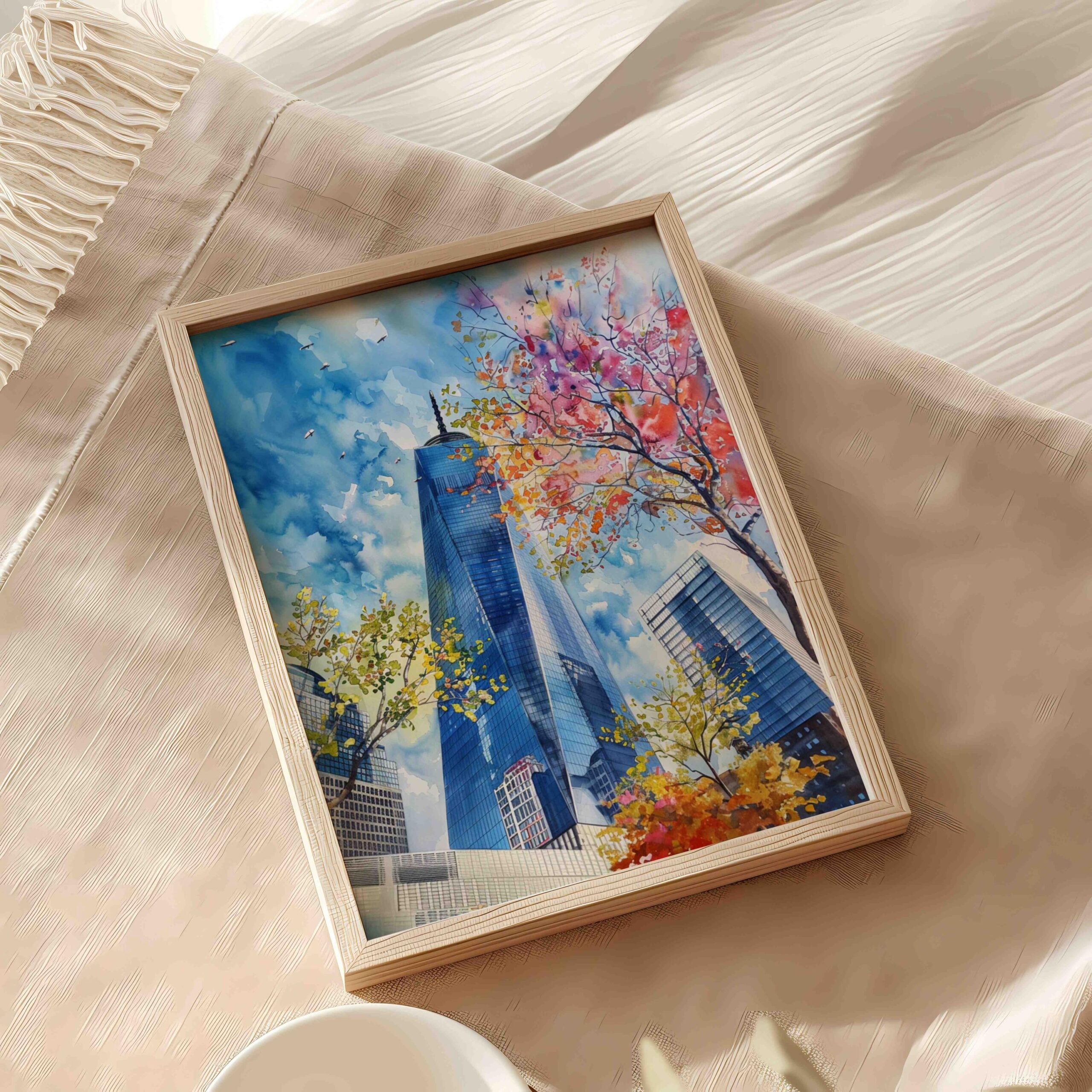 One World Trade Center Manhattan New York USA Watercolor Print: Travel Poster - Image 6