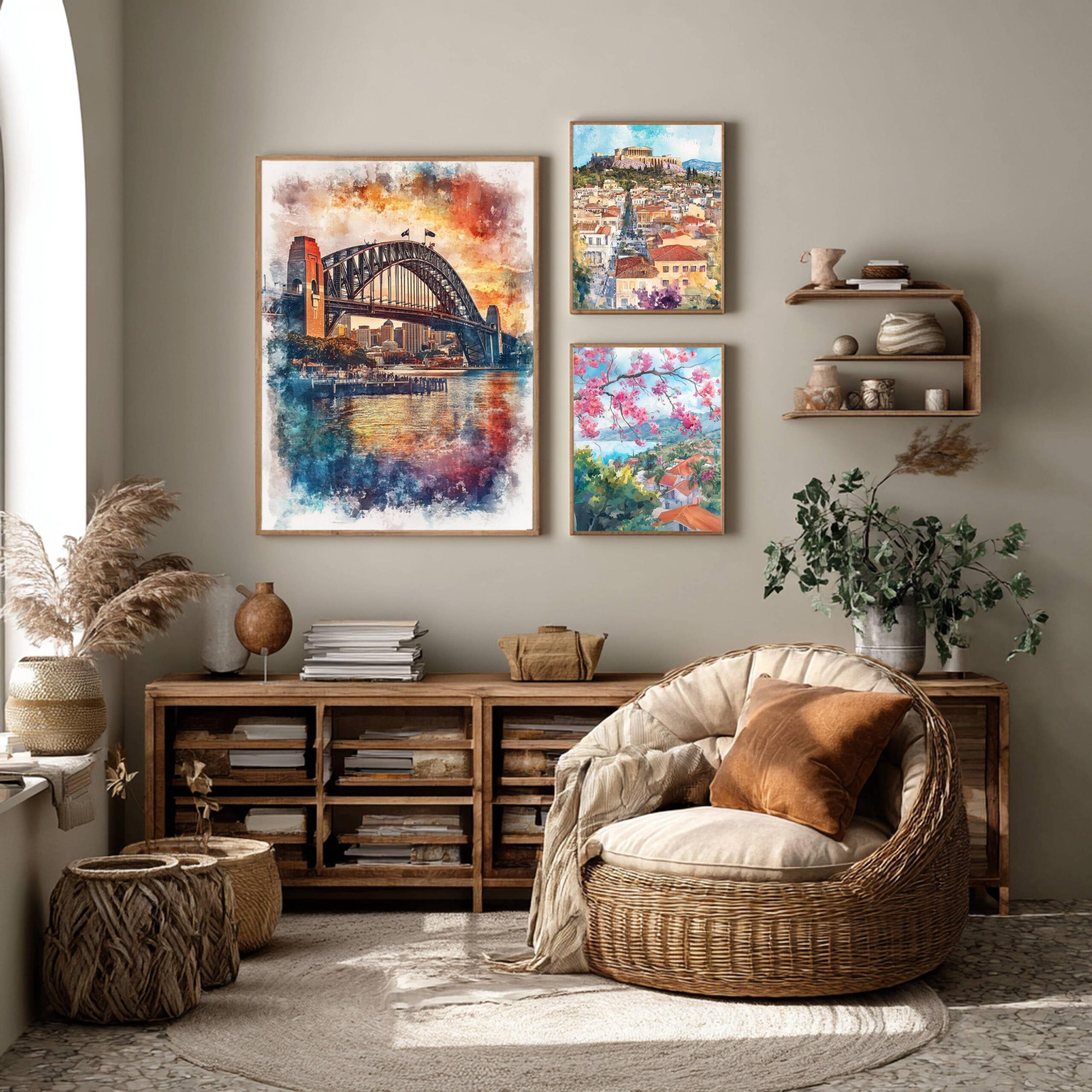Harbour Bridge Sydney Australia Watercolor Print: Travel Art Poster - Image 2