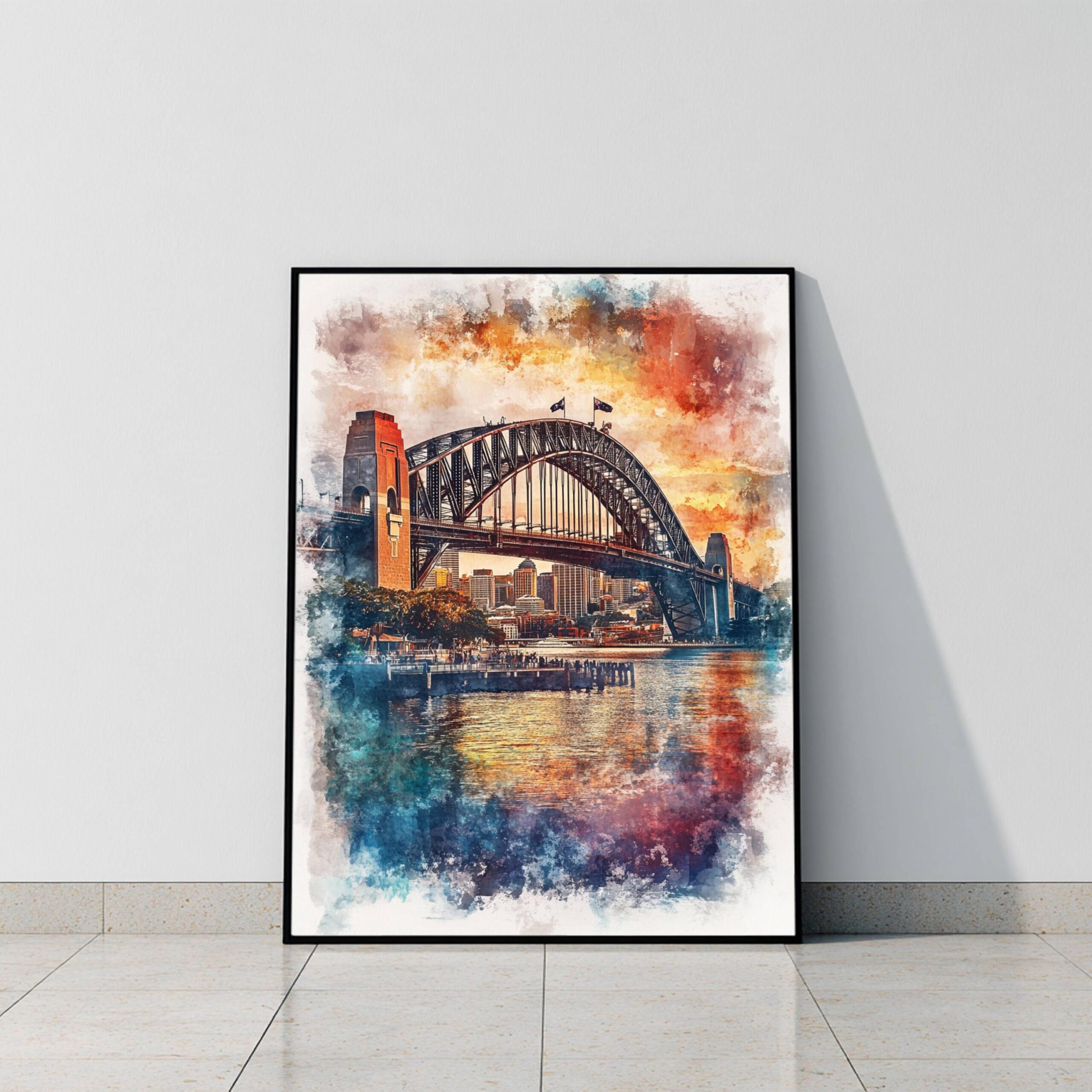 Harbour Bridge Sydney Australia Watercolor Print: Travel Art Poster - Image 9