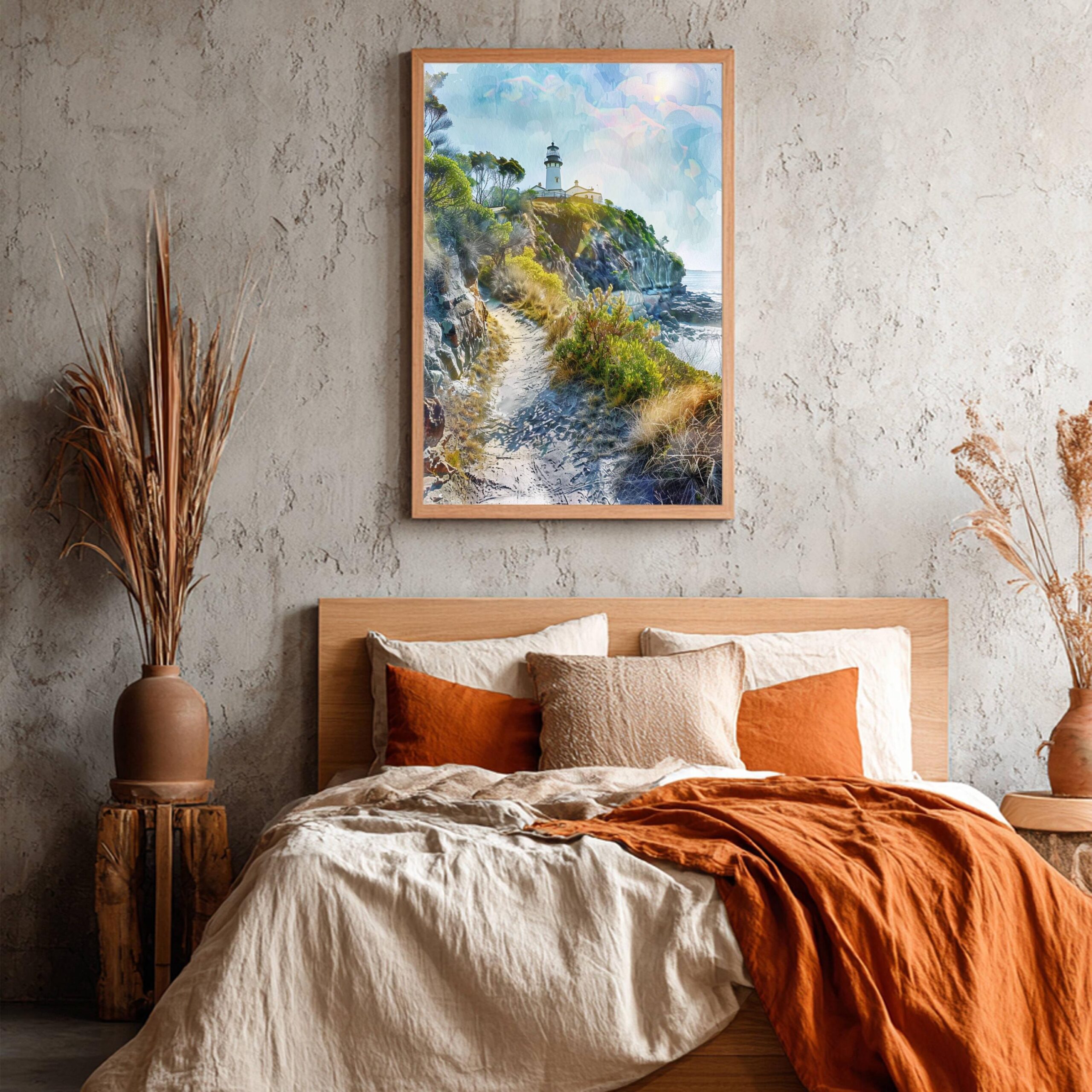 Byron Bay Lighthouse Australia Watercolor Print: Travel Art Poster - Image 3