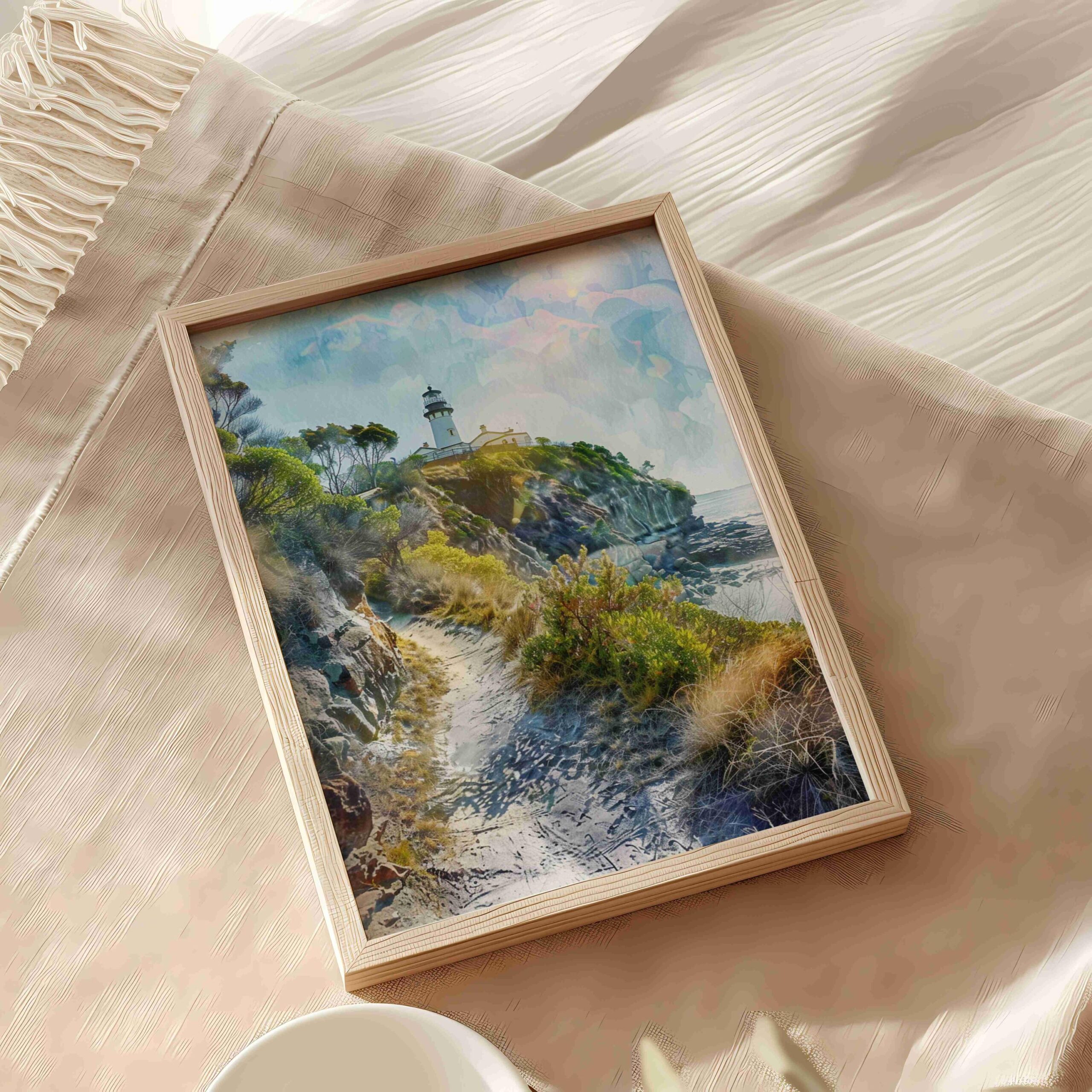 Byron Bay Lighthouse Australia Watercolor Print: Travel Art Poster - Image 5