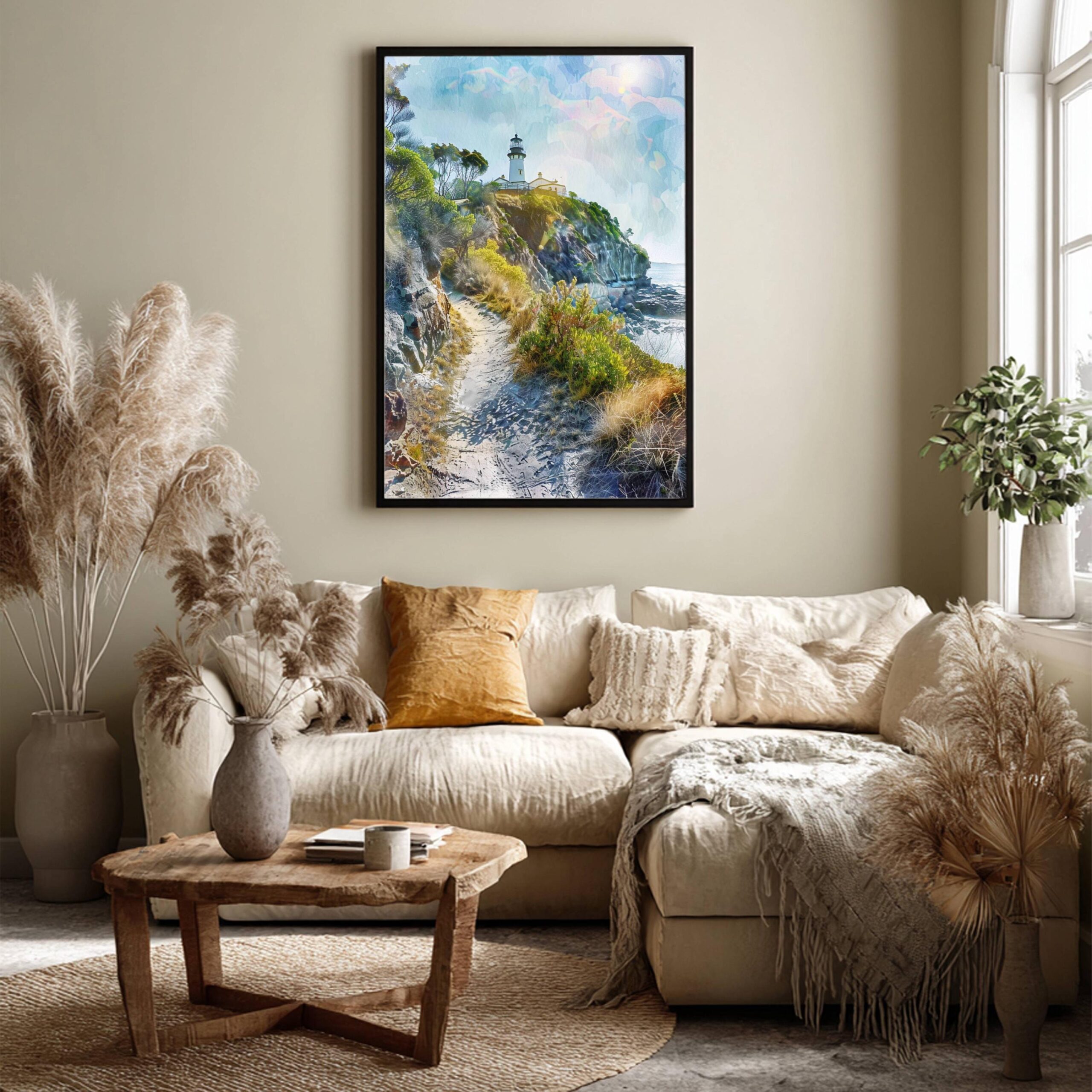 Byron Bay Lighthouse Australia Watercolor Print: Travel Art Poster - Image 4
