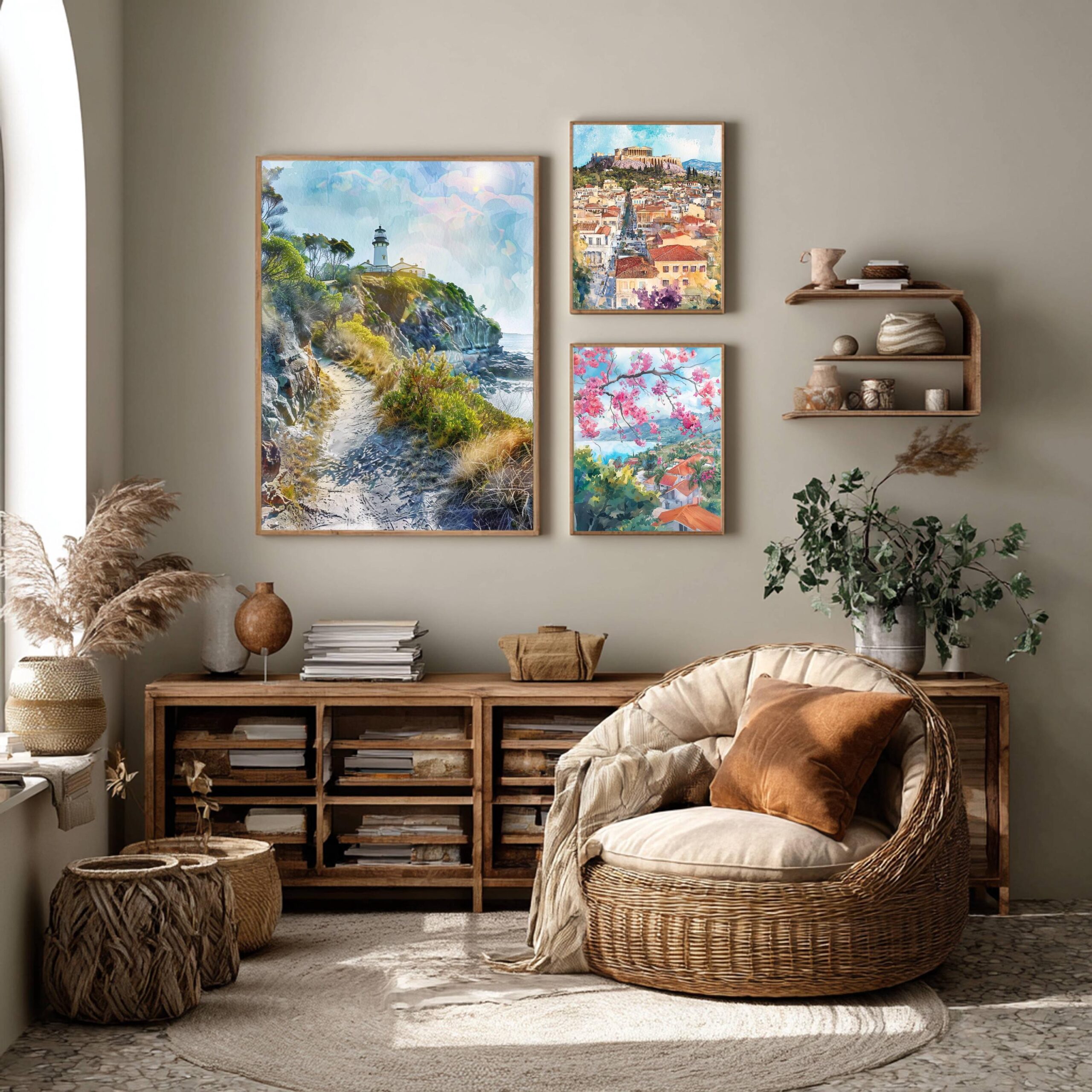Byron Bay Lighthouse Australia Watercolor Print: Travel Art Poster - Image 2