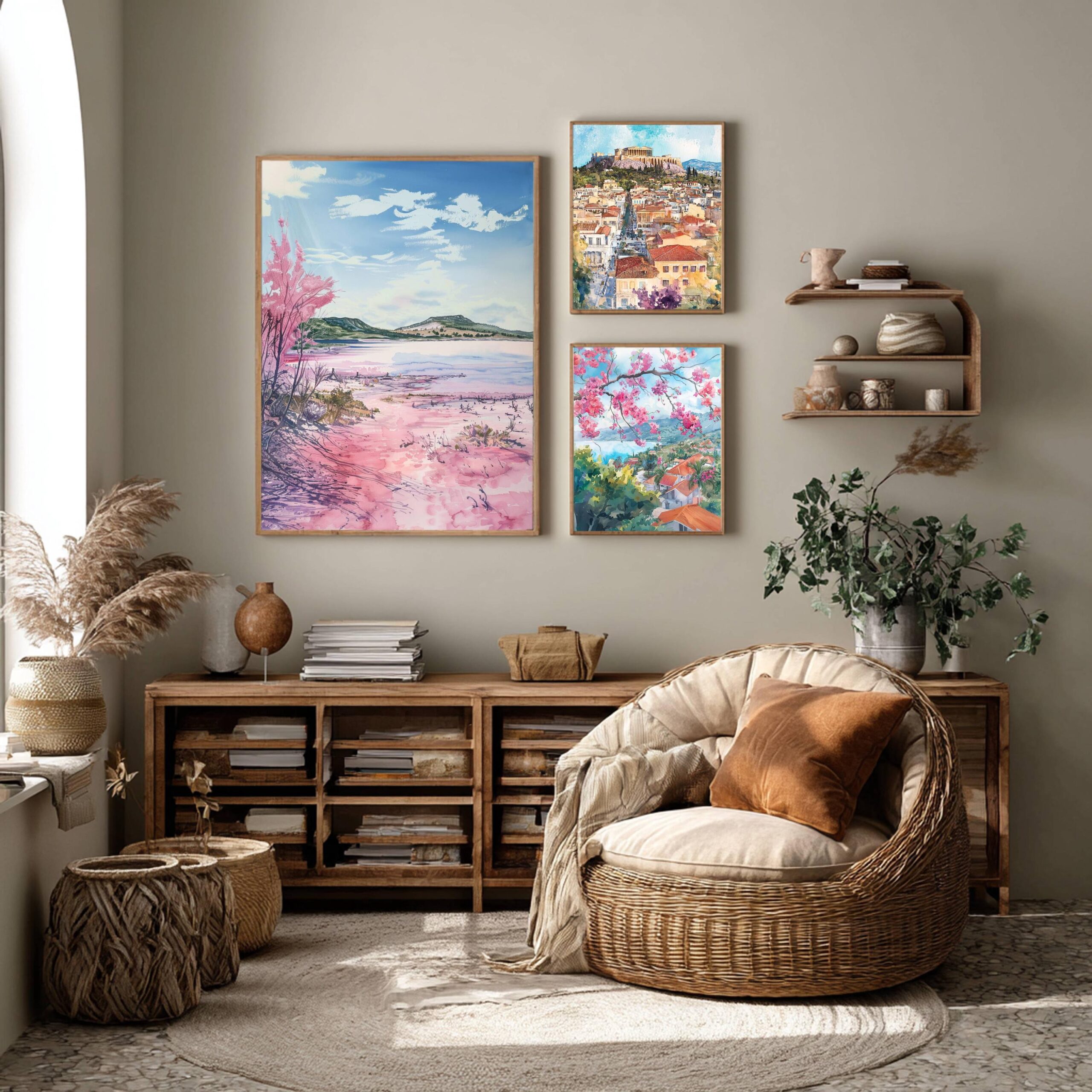 Lake Hillier Australia Watercolor Print: Travel Art Poster - Image 2