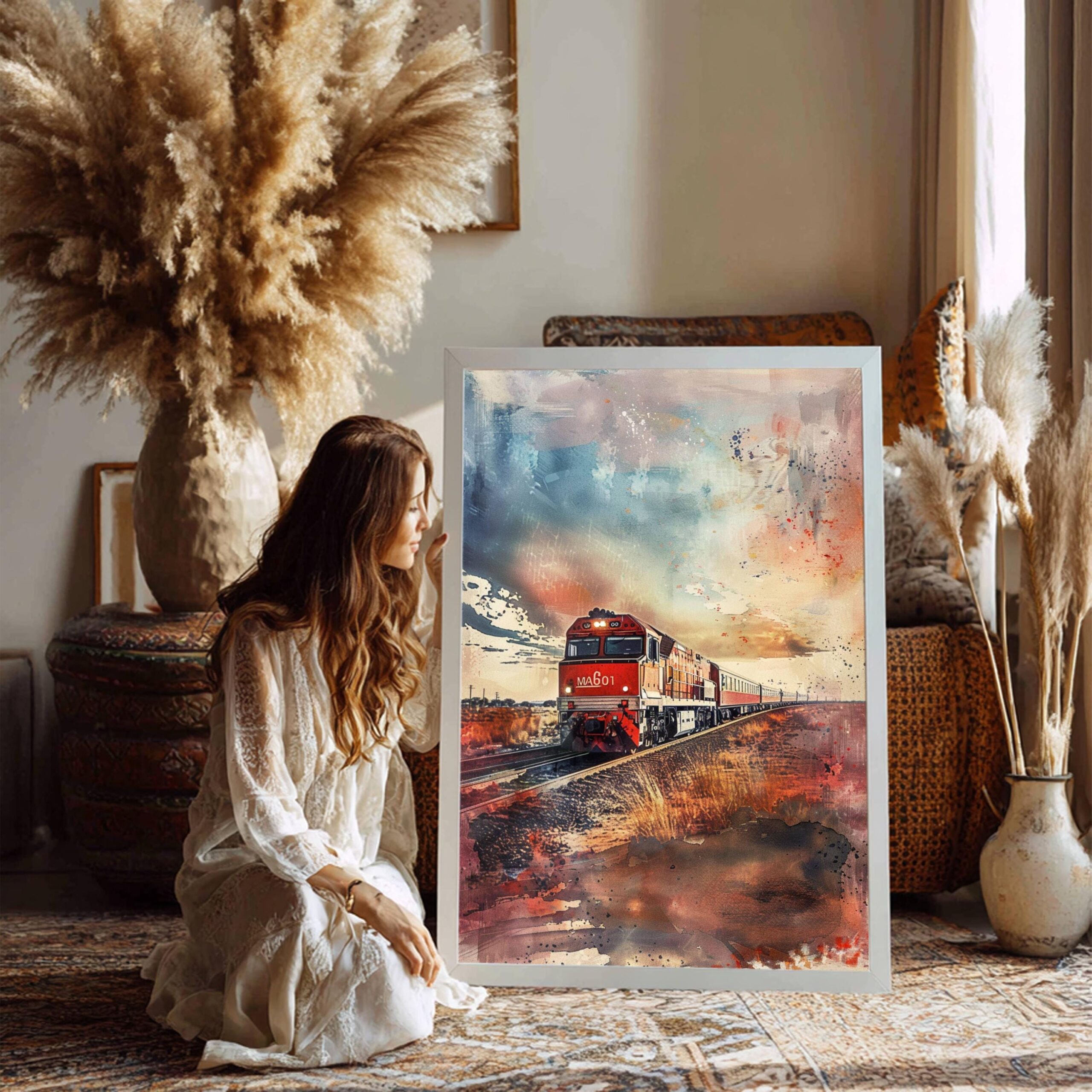 The Ghan Train Australia Watercolor Print: Travel Art Poster - Image 6