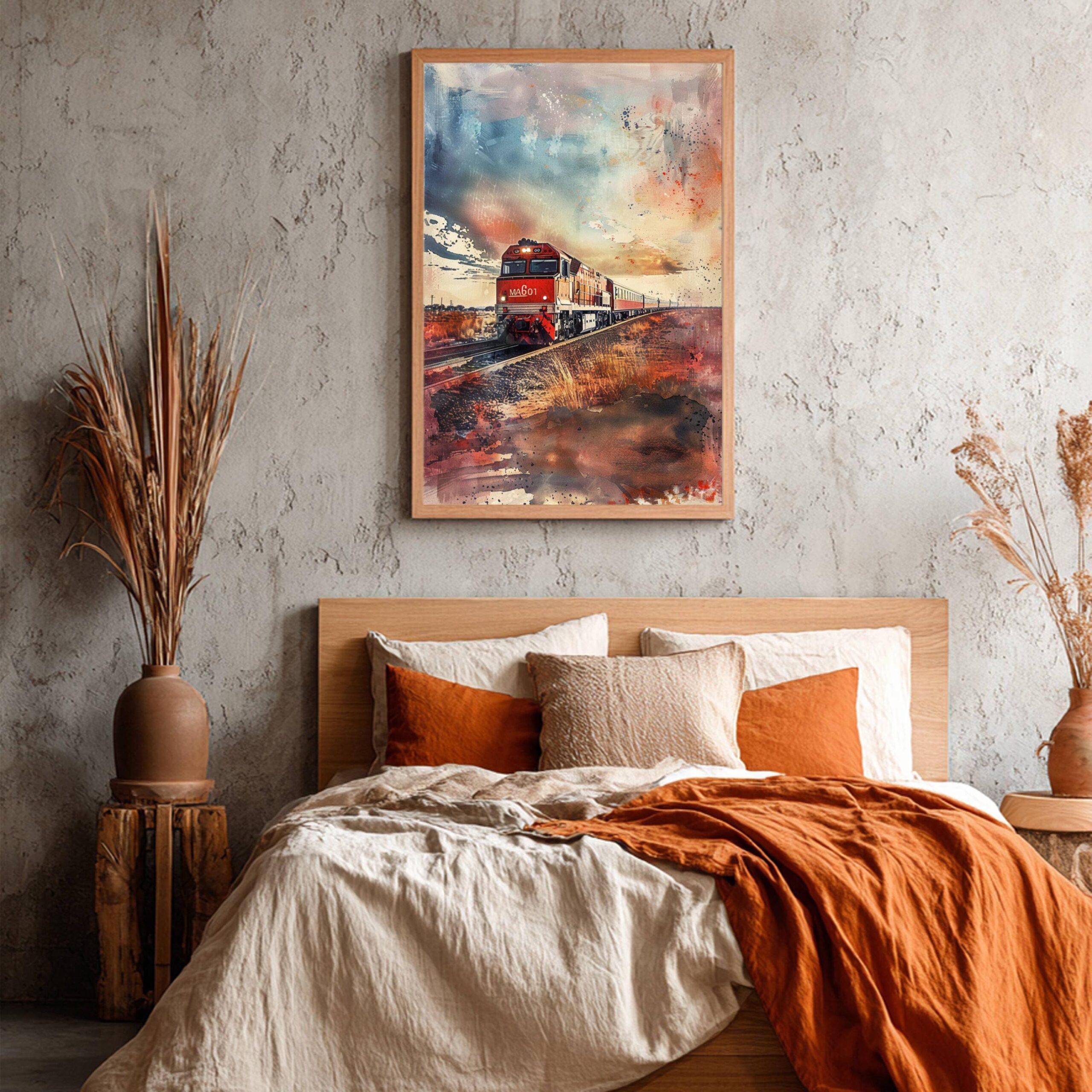 The Ghan Train Australia Watercolor Print: Travel Art Poster - Image 4