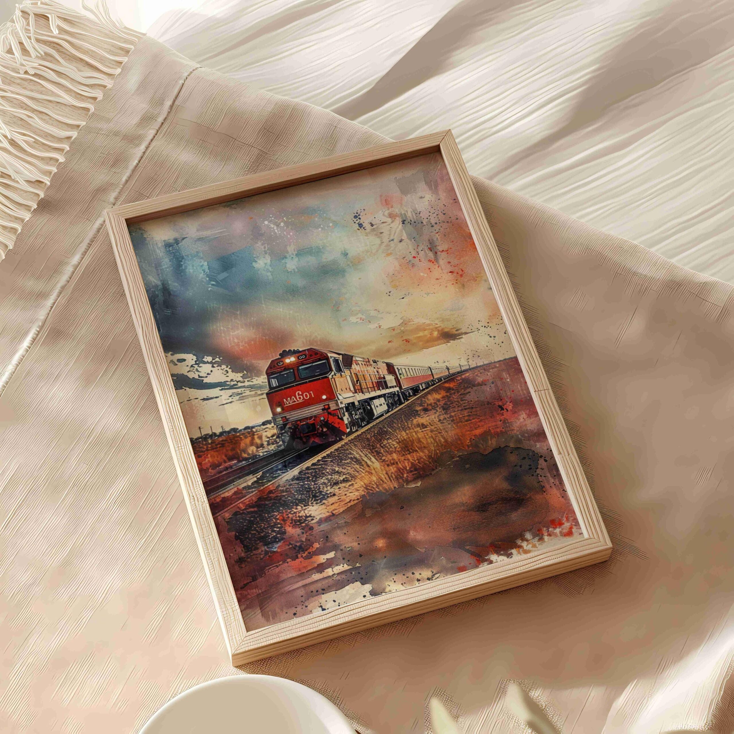 The Ghan Train Australia Watercolor Print: Travel Art Poster - Image 5