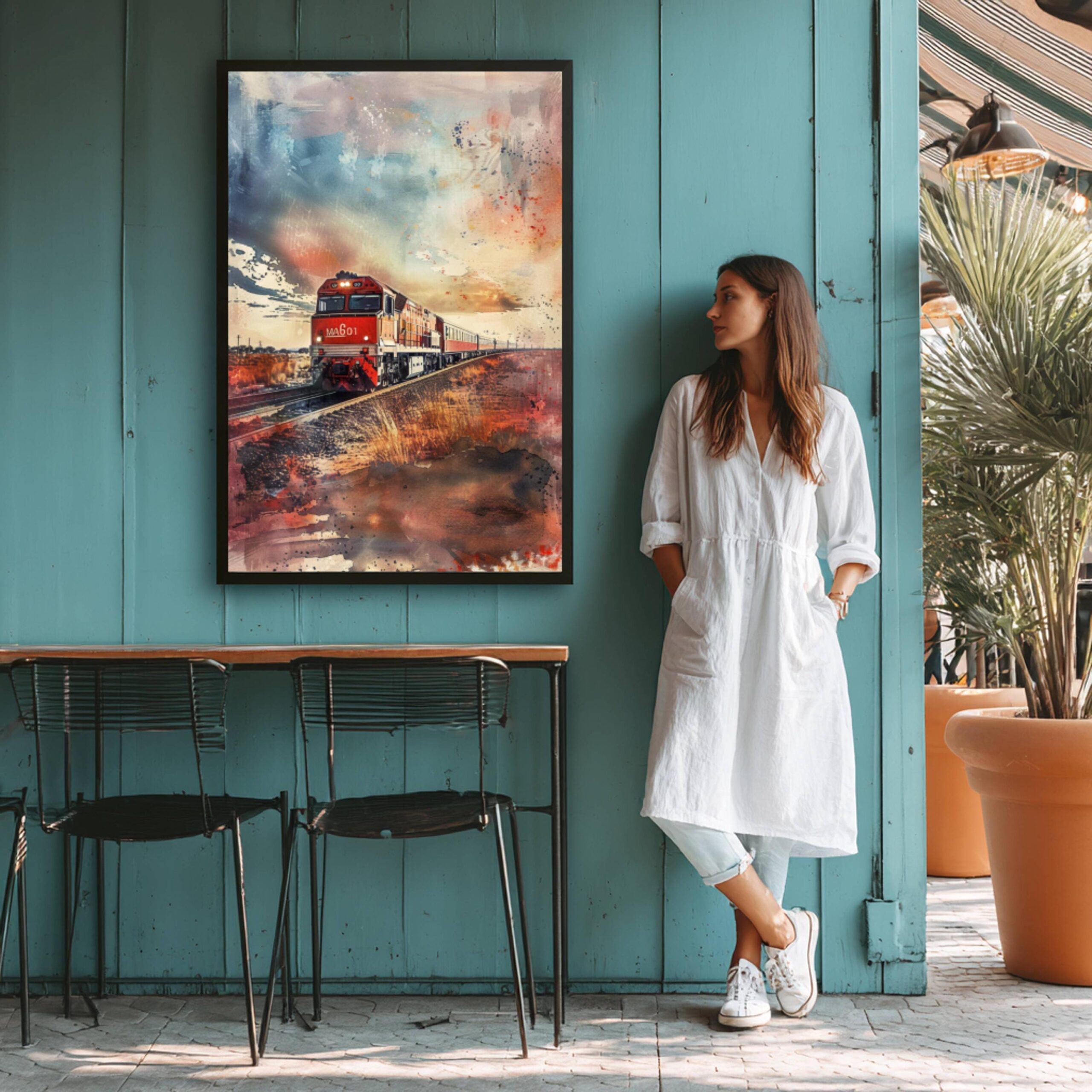 The Ghan Train Australia Watercolor Print: Travel Art Poster - Image 8