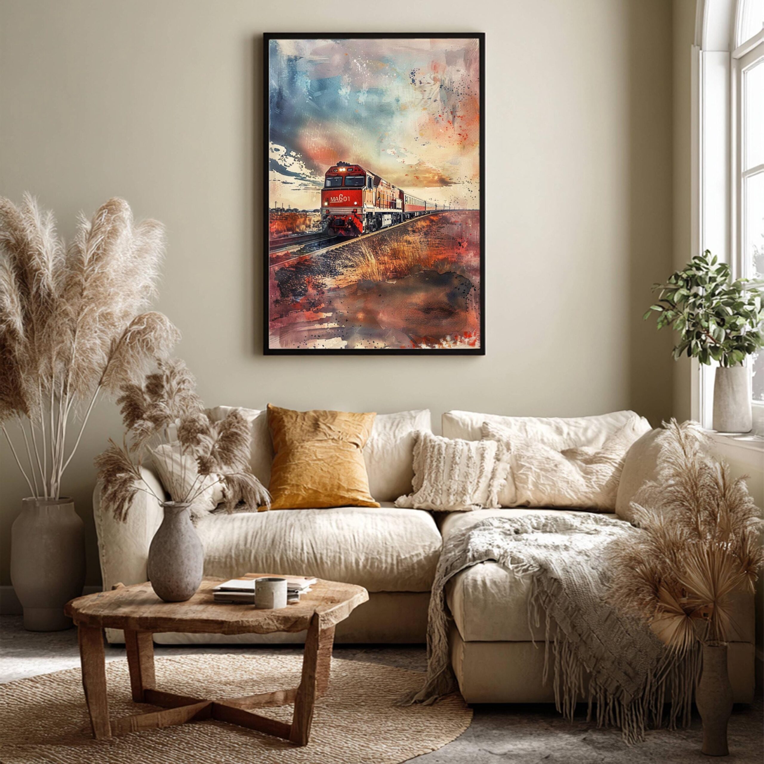 The Ghan Train Australia Watercolor Print: Travel Art Poster - Image 3