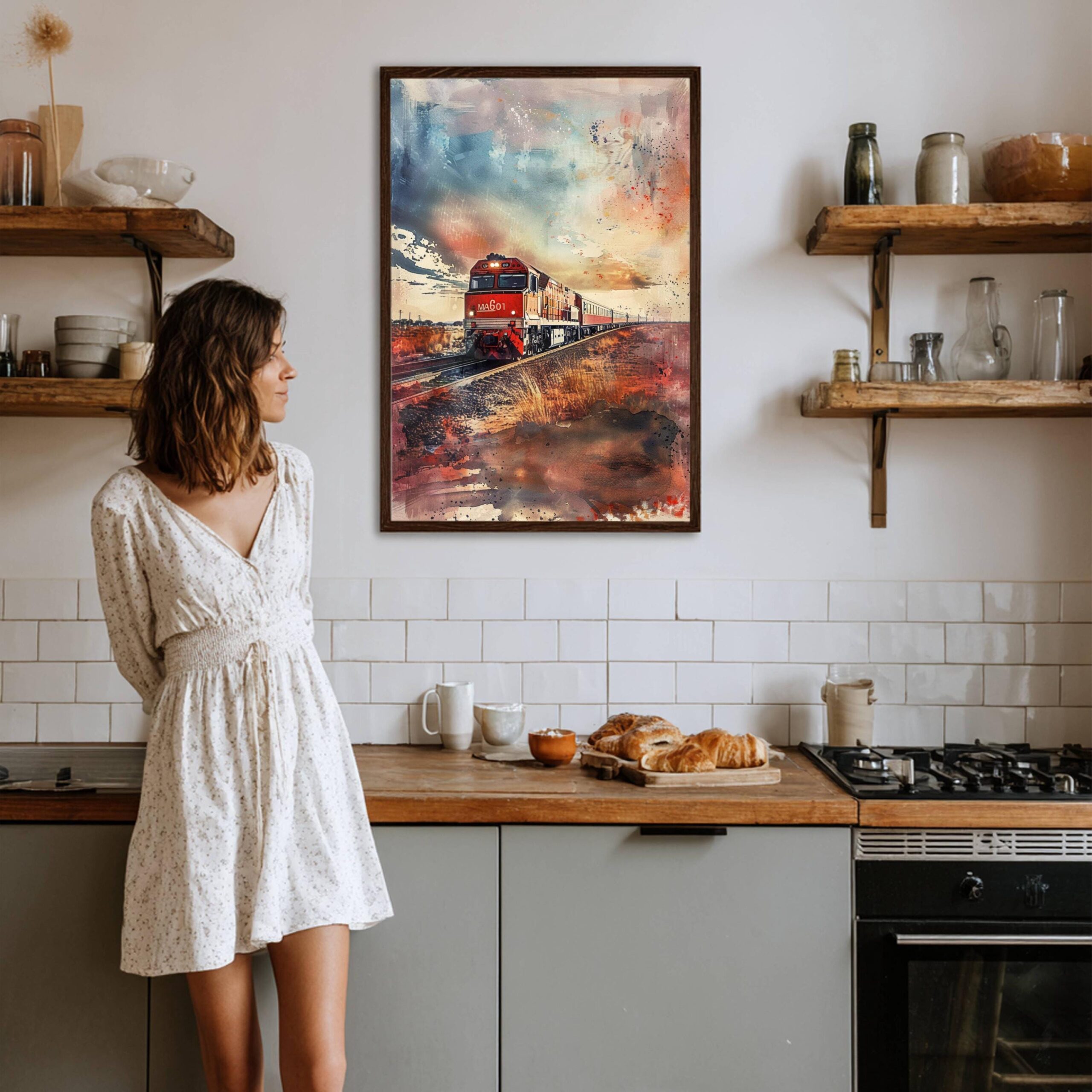 The Ghan Train Australia Watercolor Print: Travel Art Poster - Image 7
