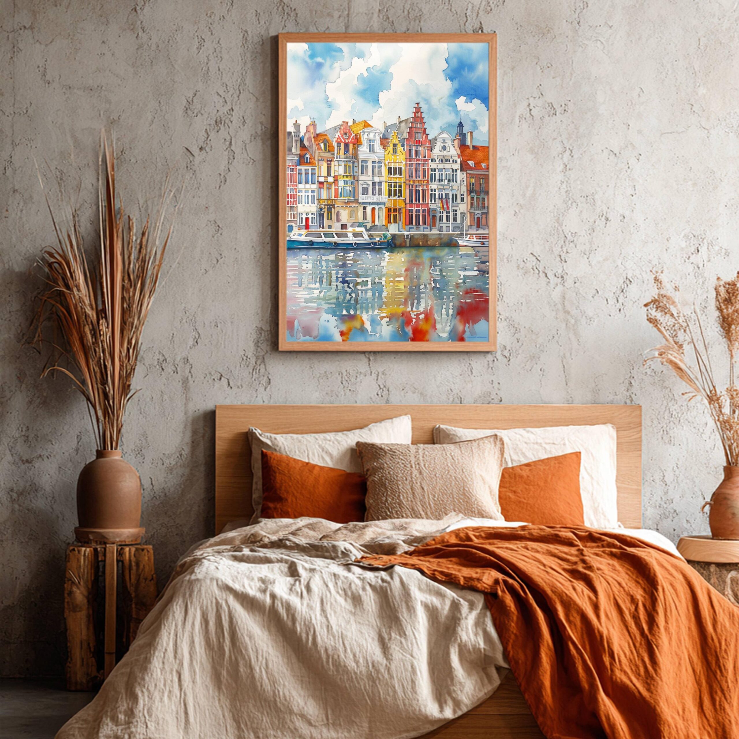 Antwerp Belgium Europe Watercolor Print: Belgian Travel Wall Art - Image 4