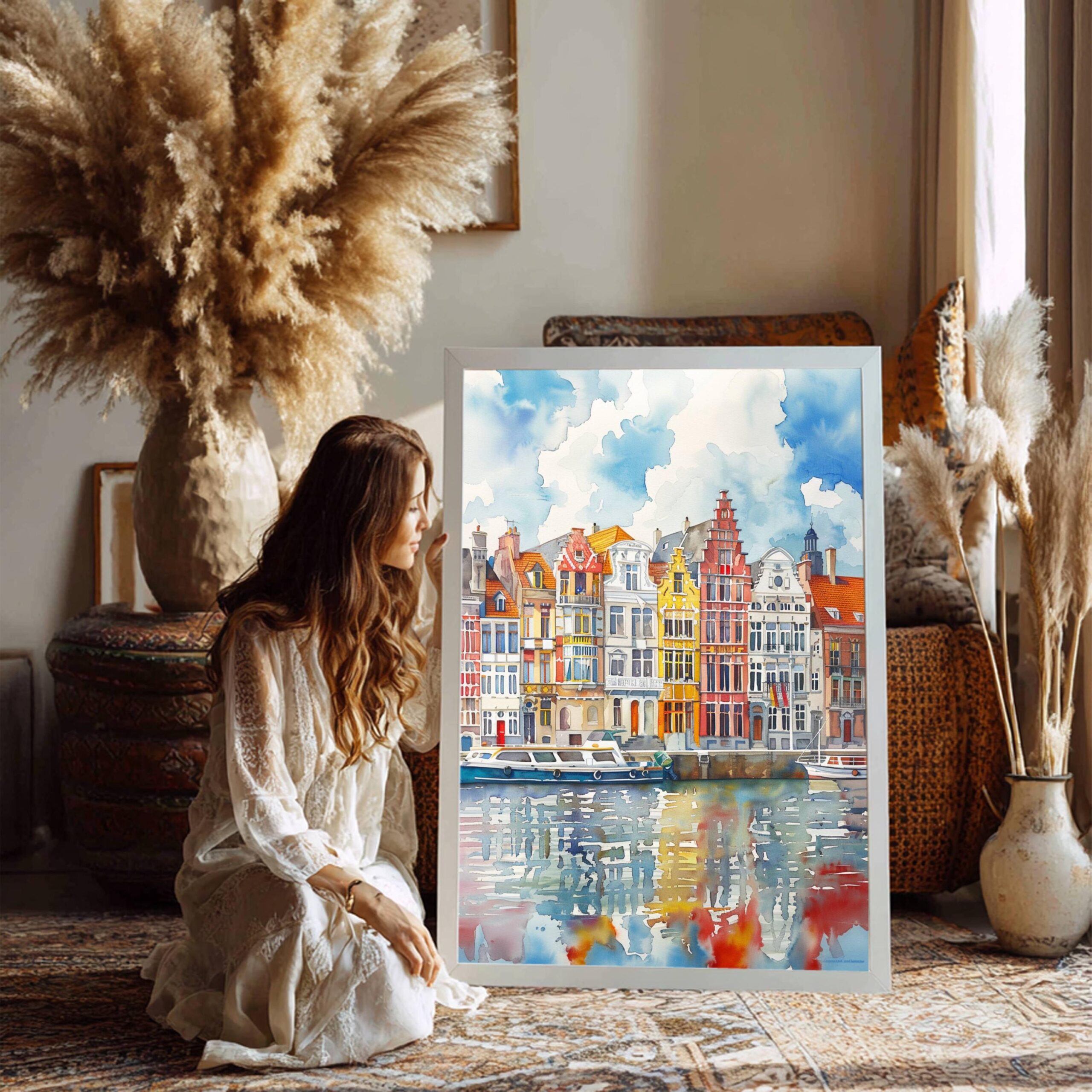 Antwerp Belgium Europe Watercolor Print: Belgian Travel Wall Art - Image 7