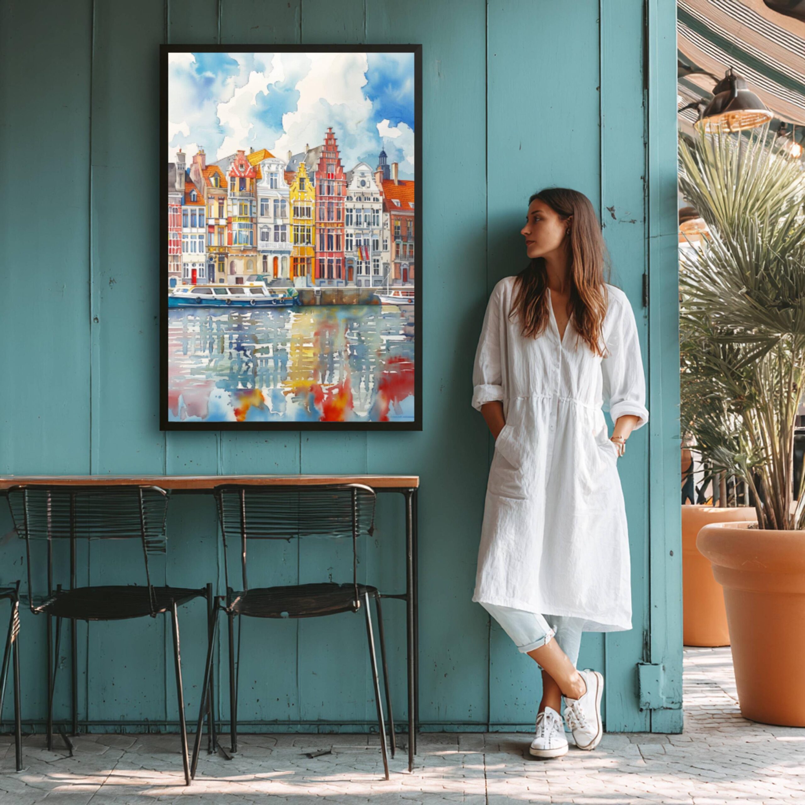 Antwerp Belgium Europe Watercolor Print: Belgian Travel Wall Art - Image 9