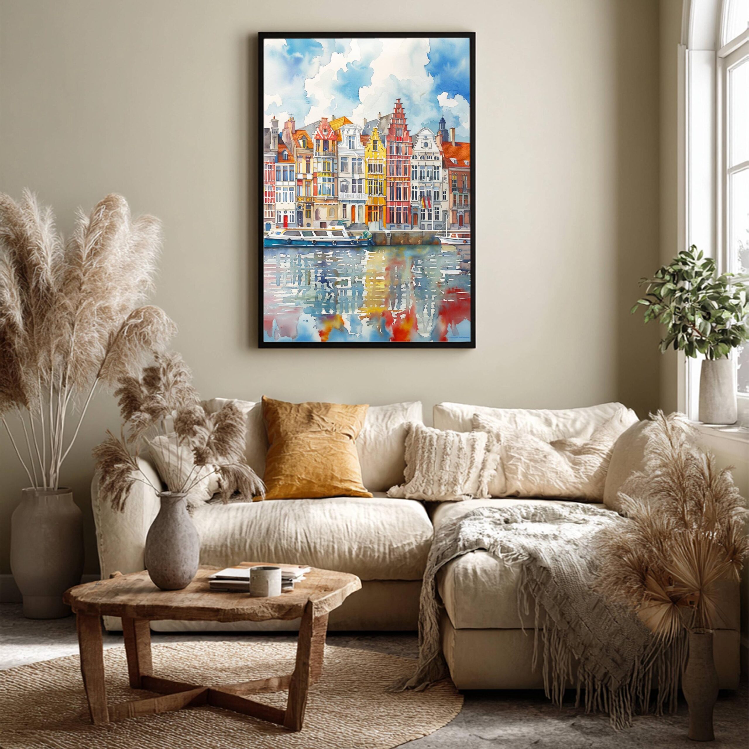 Antwerp Belgium Europe Watercolor Print: Belgian Travel Wall Art - Image 3