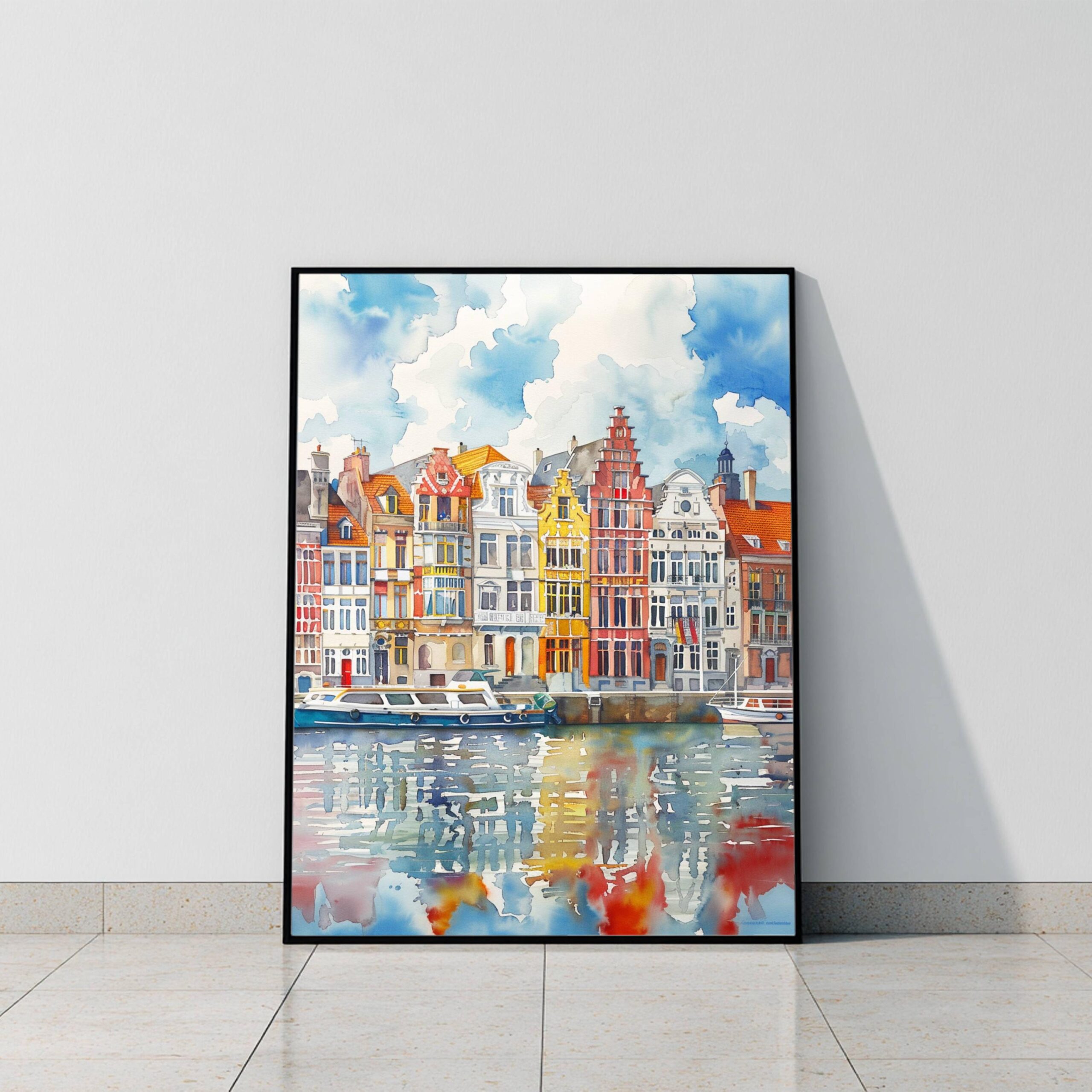 Antwerp Belgium Europe Watercolor Print: Belgian Travel Wall Art - Image 10
