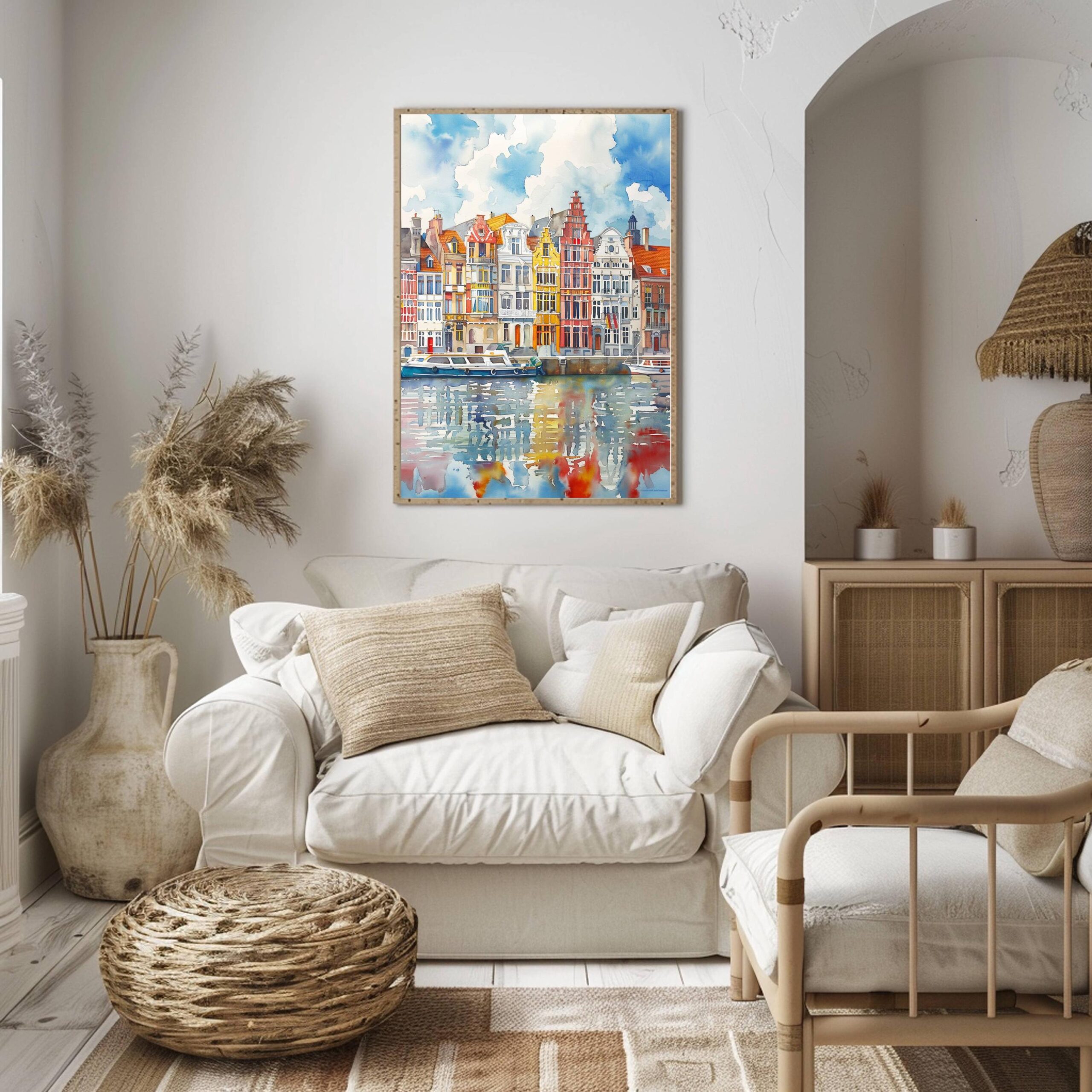 Antwerp Belgium Europe Watercolor Print: Belgian Travel Wall Art - Image 5