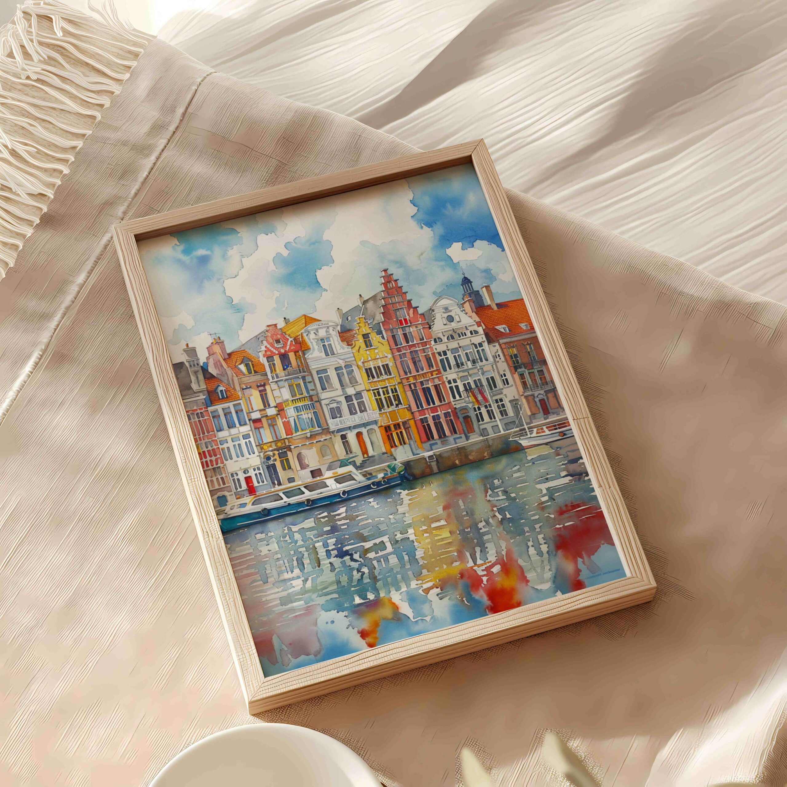 Antwerp Belgium Europe Watercolor Print: Belgian Travel Wall Art - Image 6