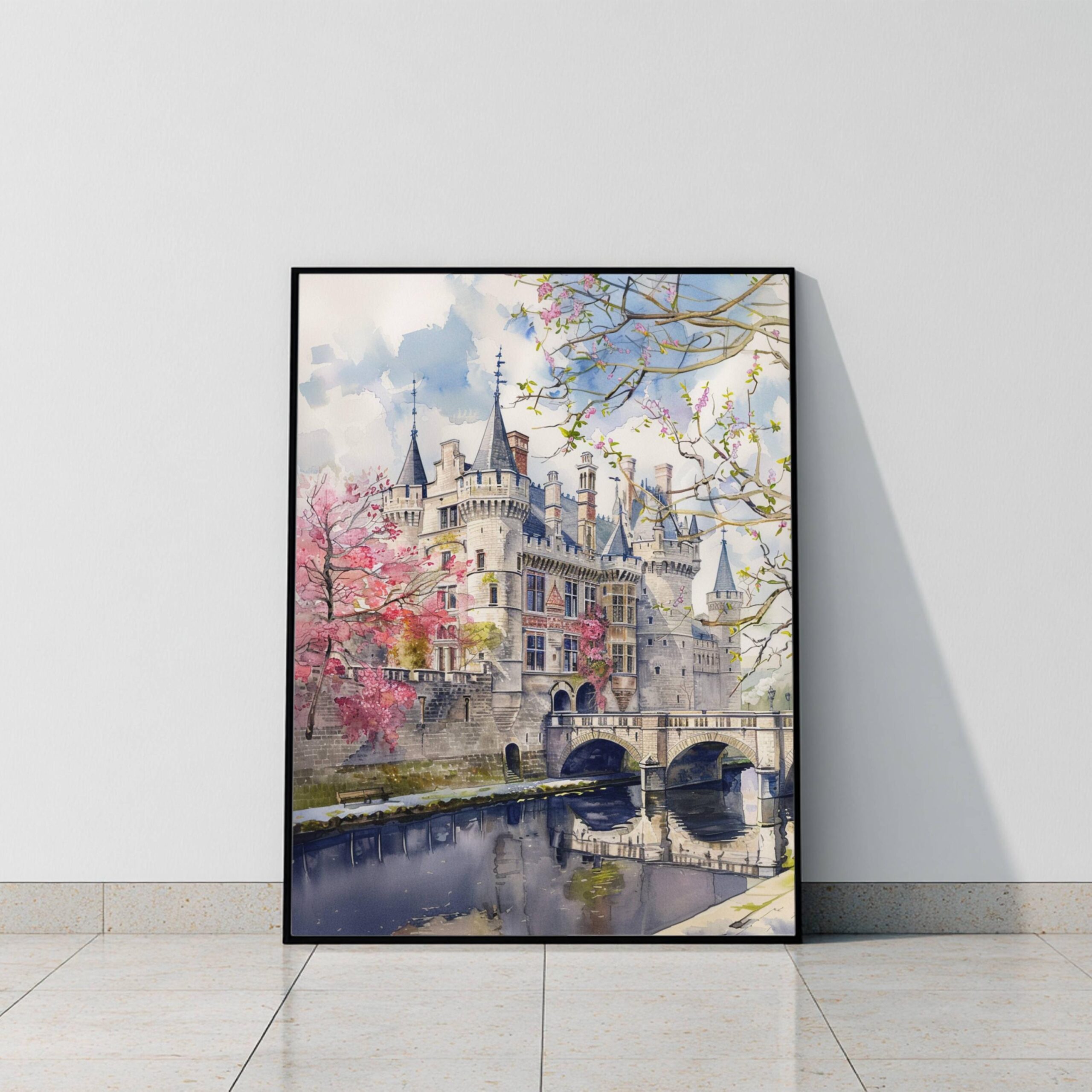 Gravensteen Castle Ghent Belgium Europe Watercolor Print: Belgian Travel Wall Art - Image 10