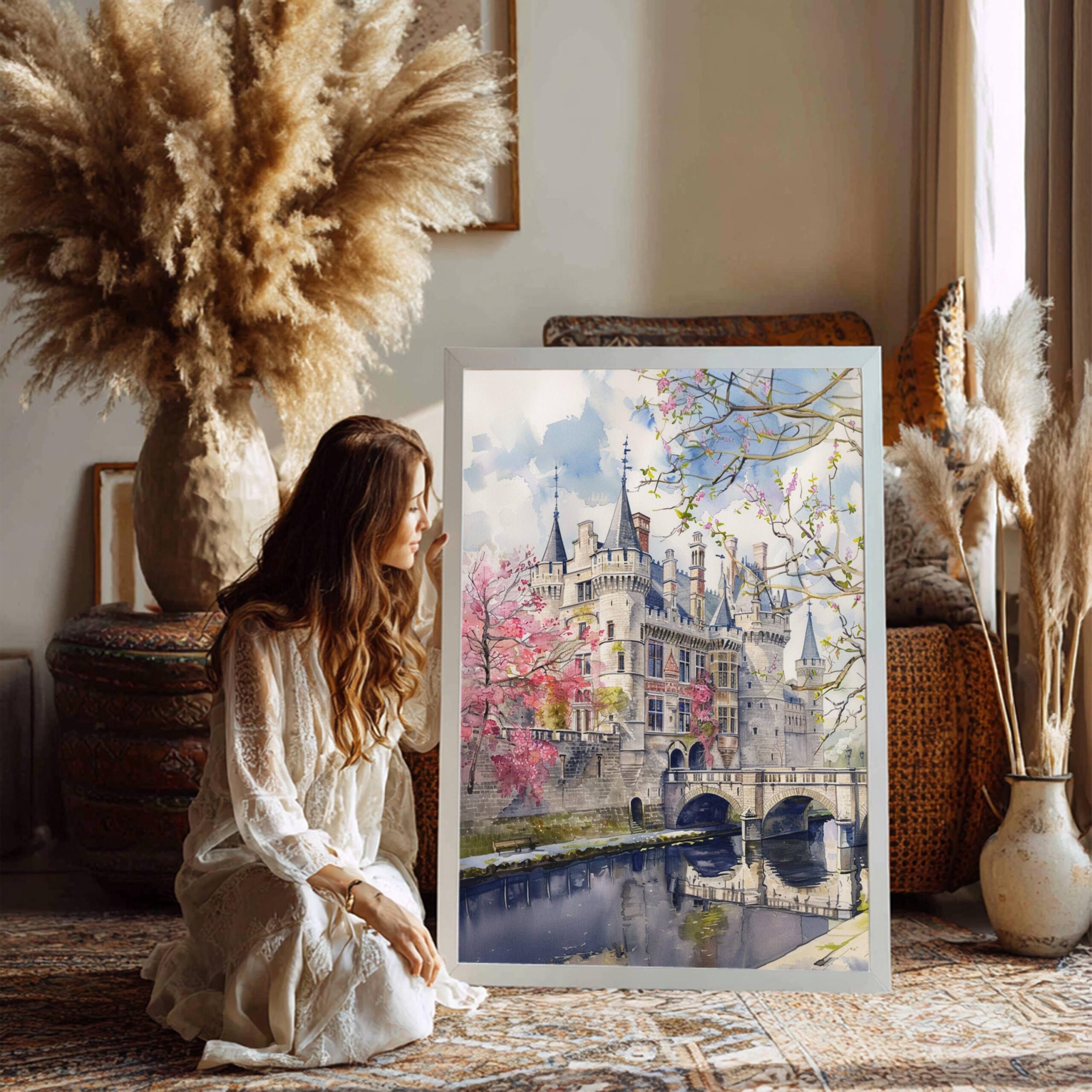 Gravensteen Castle Ghent Belgium Europe Watercolor Print: Belgian Travel Wall Art - Image 7