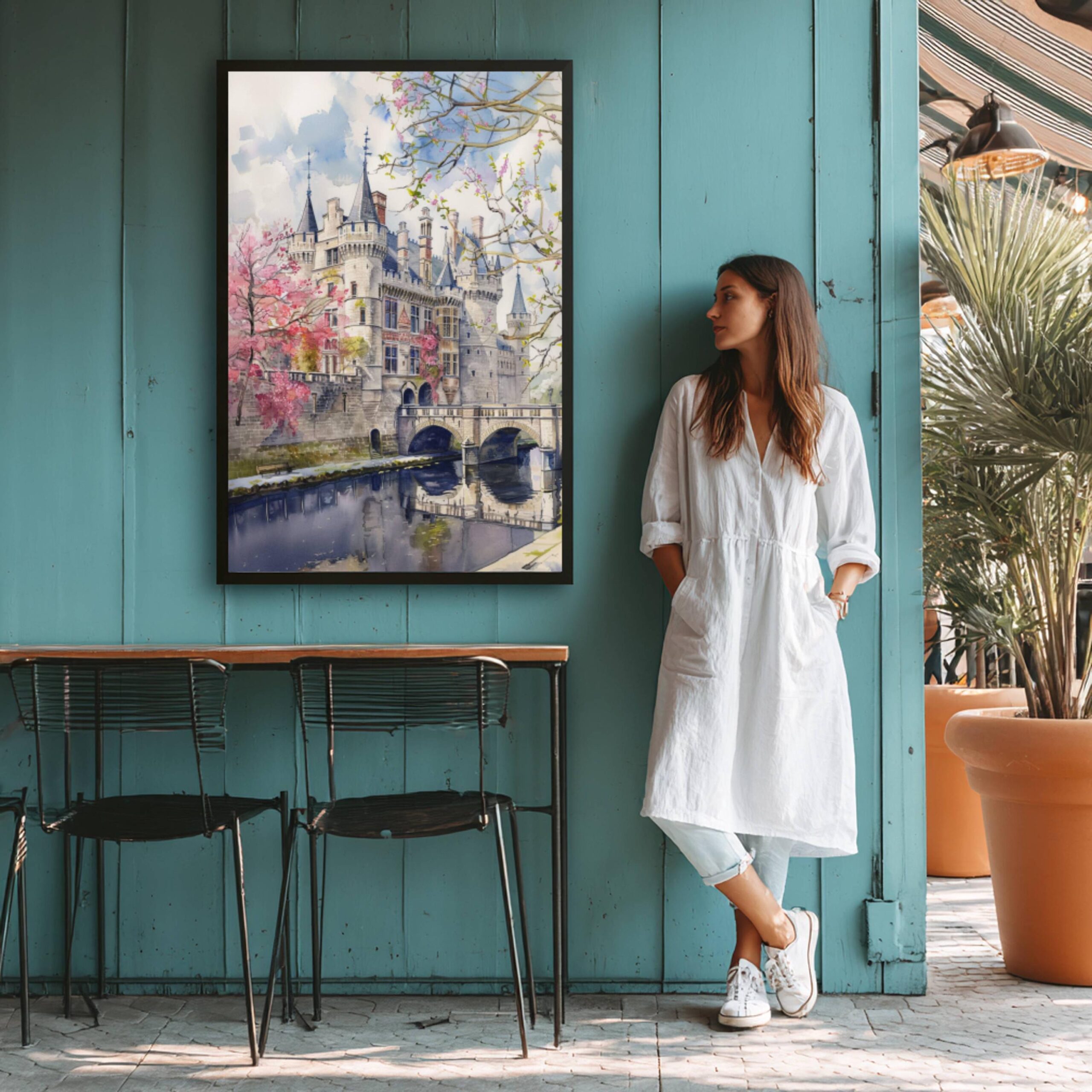 Gravensteen Castle Ghent Belgium Europe Watercolor Print: Belgian Travel Wall Art - Image 9
