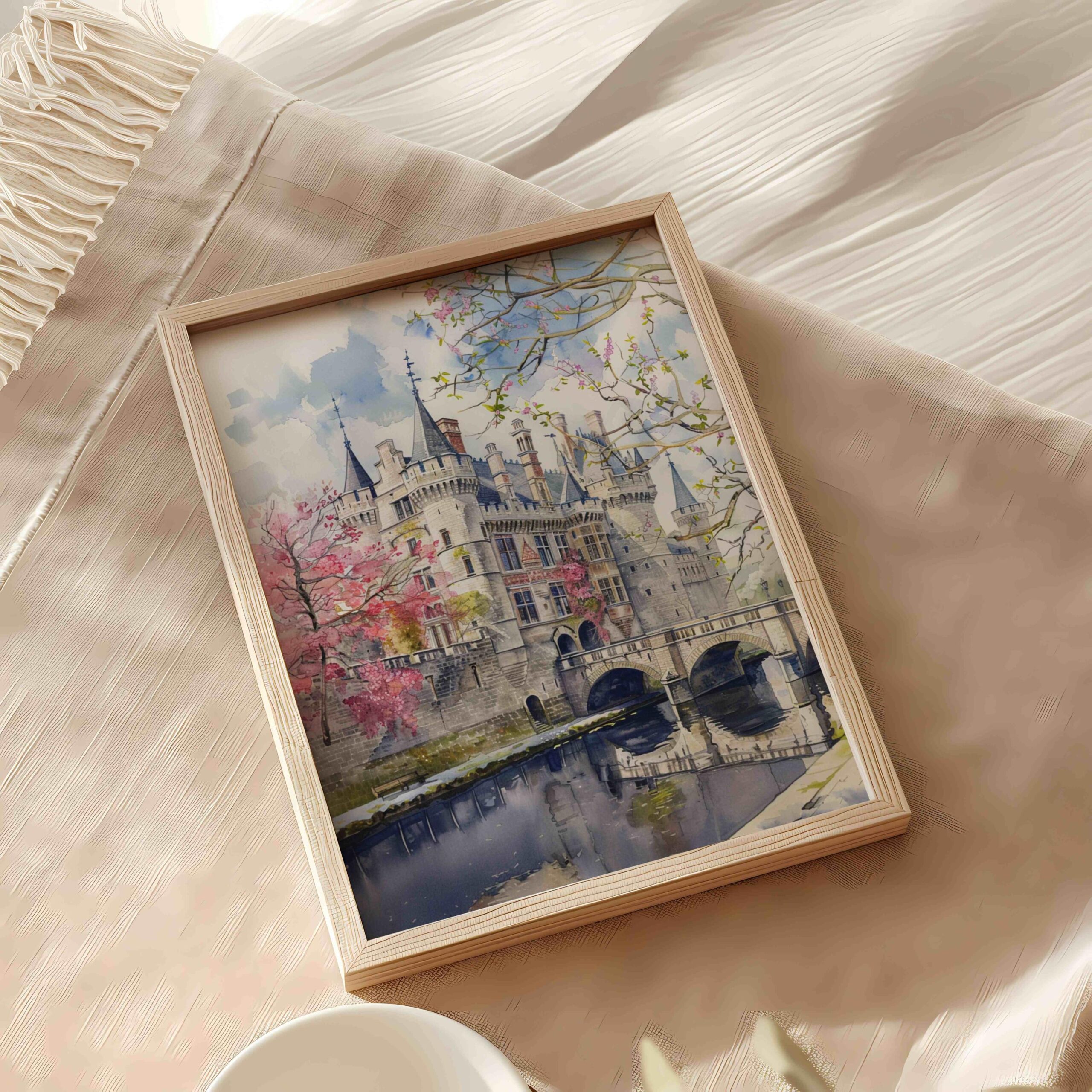 Gravensteen Castle Ghent Belgium Europe Watercolor Print: Belgian Travel Wall Art - Image 6