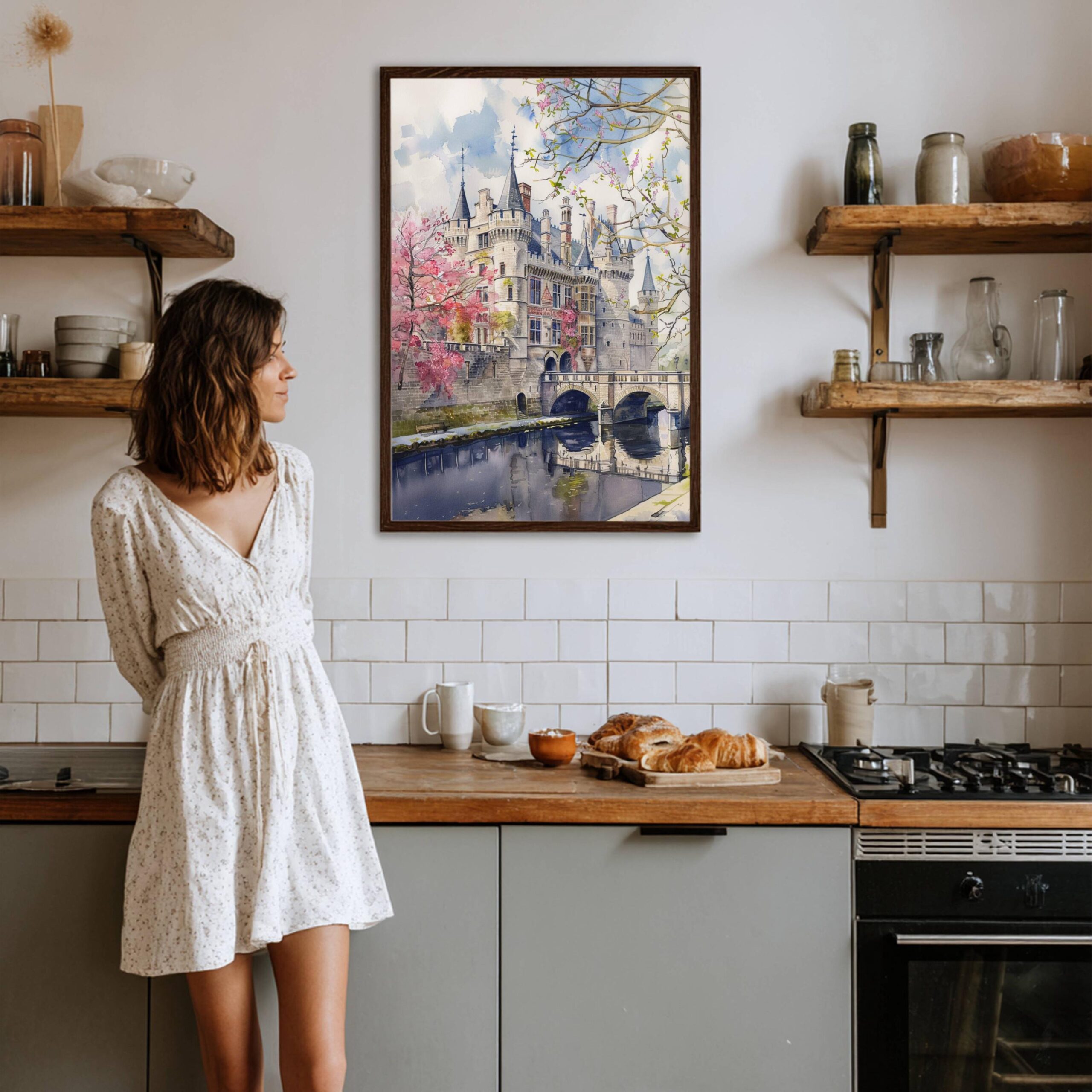 Gravensteen Castle Ghent Belgium Europe Watercolor Print: Belgian Travel Wall Art - Image 8