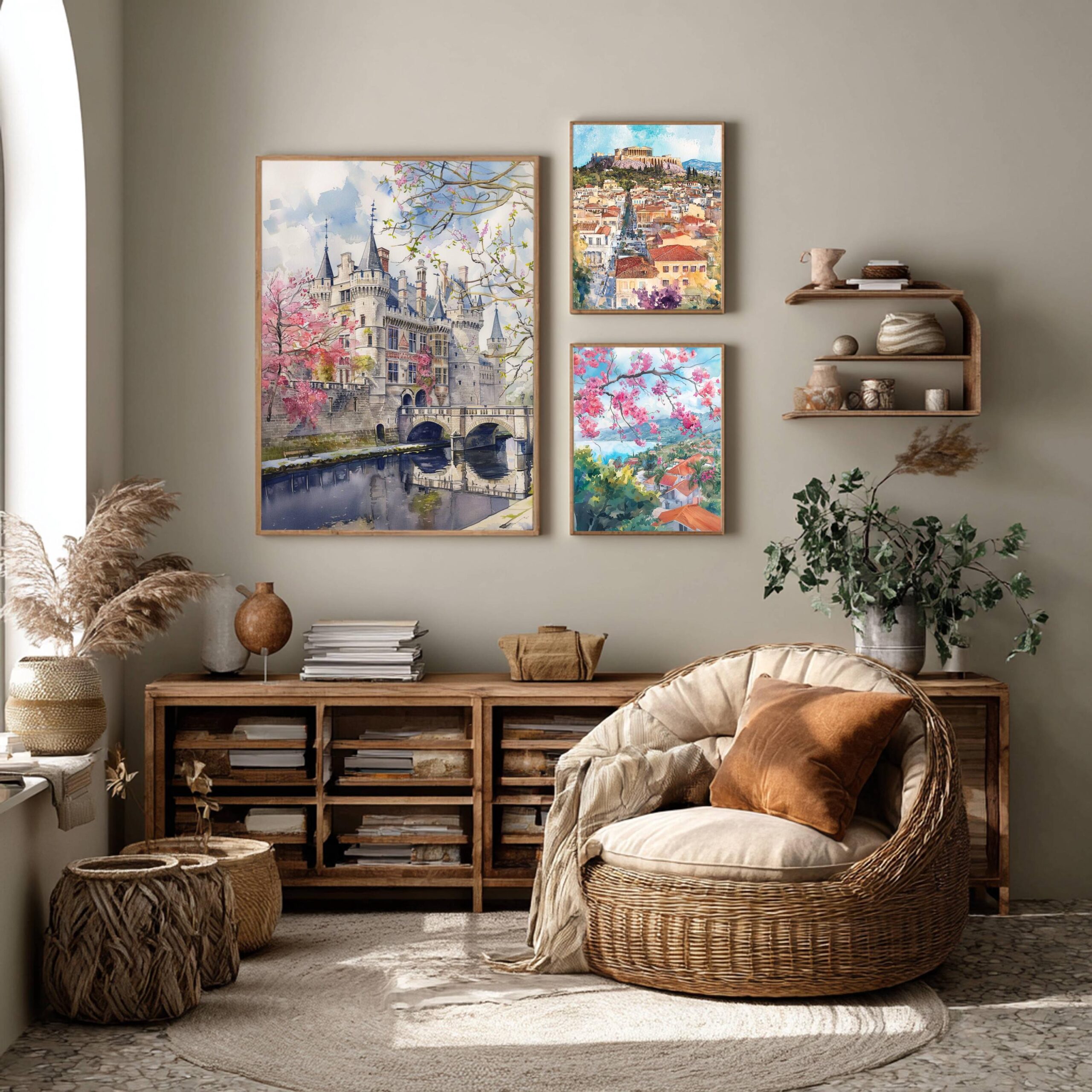 Gravensteen Castle Ghent Belgium Europe Watercolor Print: Belgian Travel Wall Art - Image 2