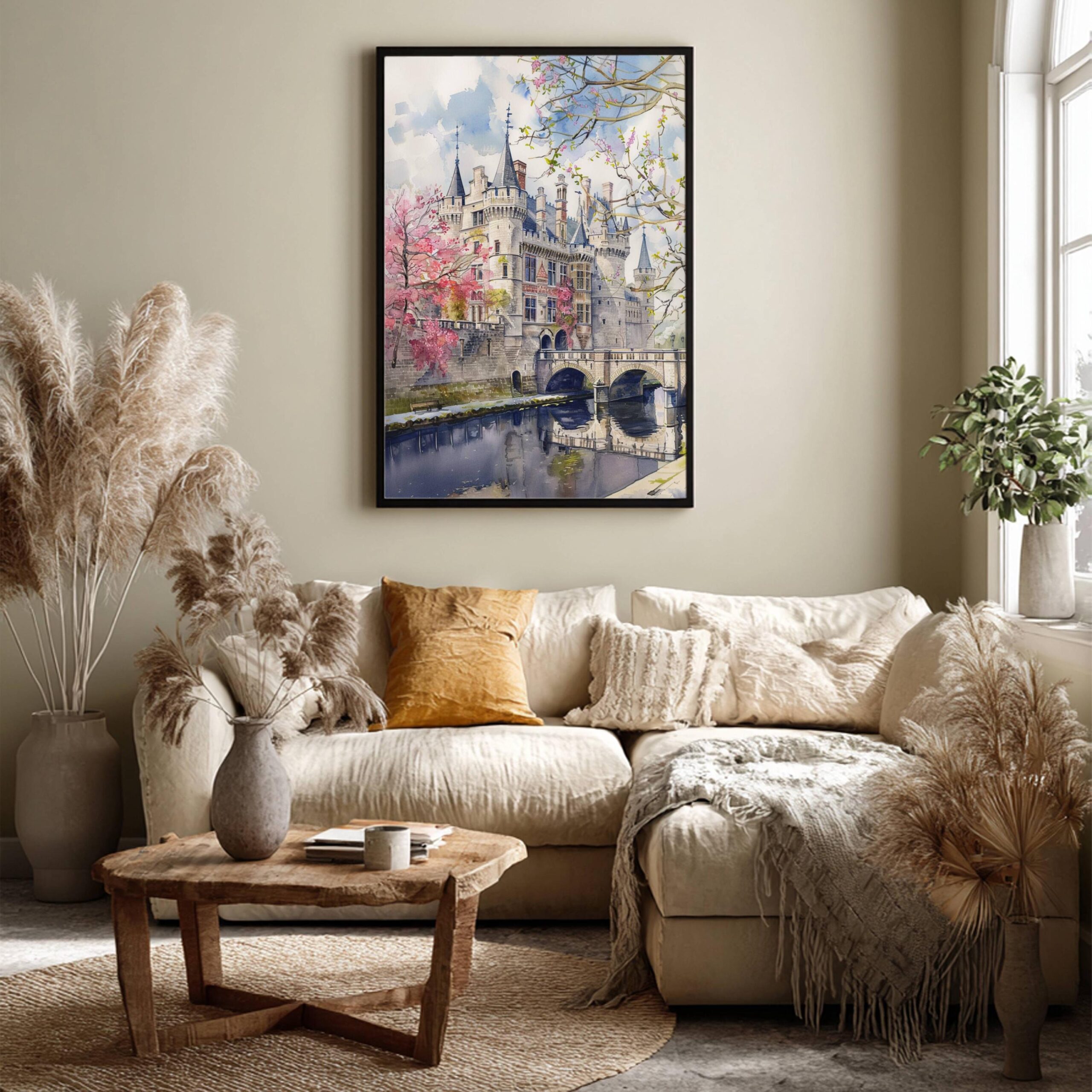 Gravensteen Castle Ghent Belgium Europe Watercolor Print: Belgian Travel Wall Art - Image 3