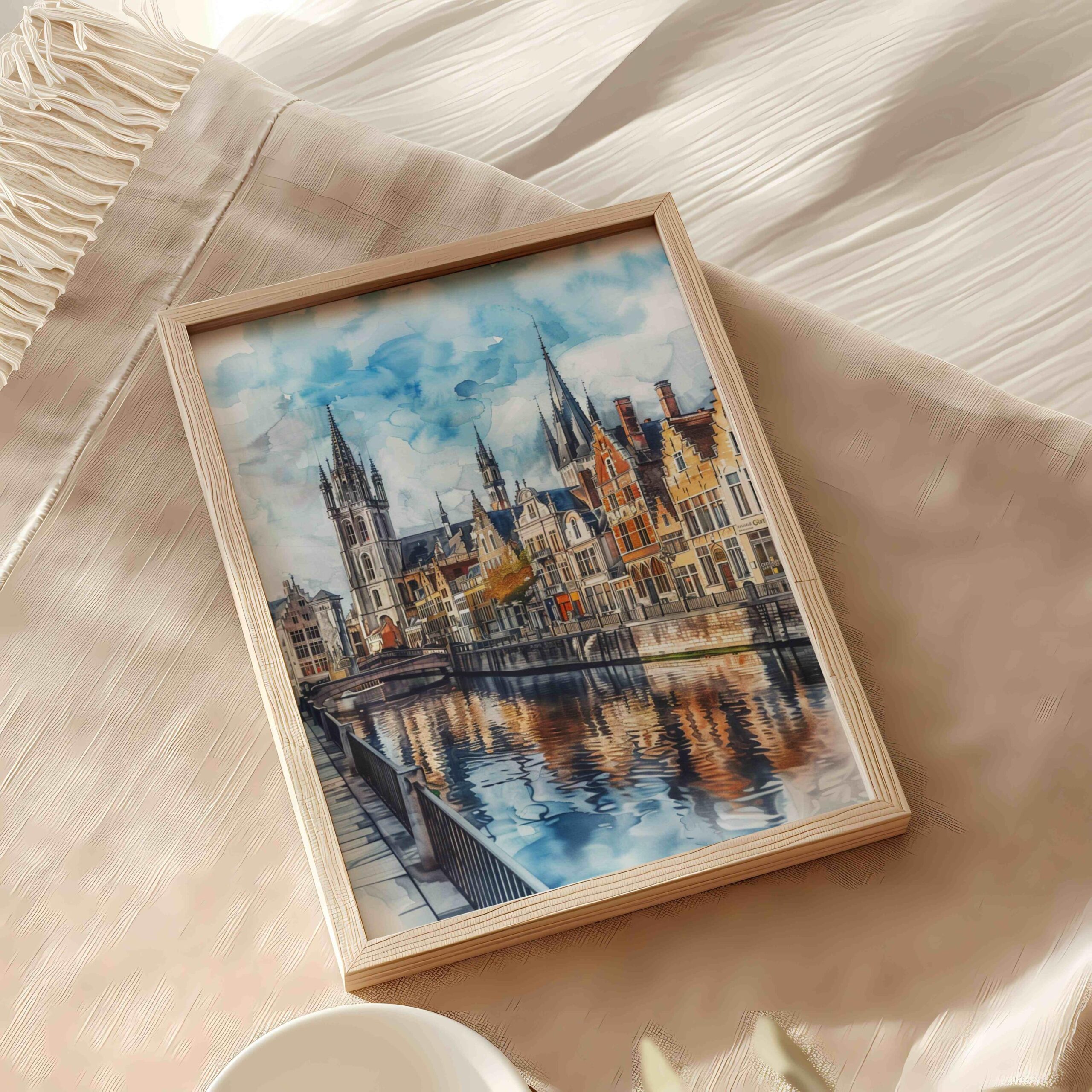 Ghent Belgium Europe Watercolor Print: Belgian Travel Wall Art - Image 6