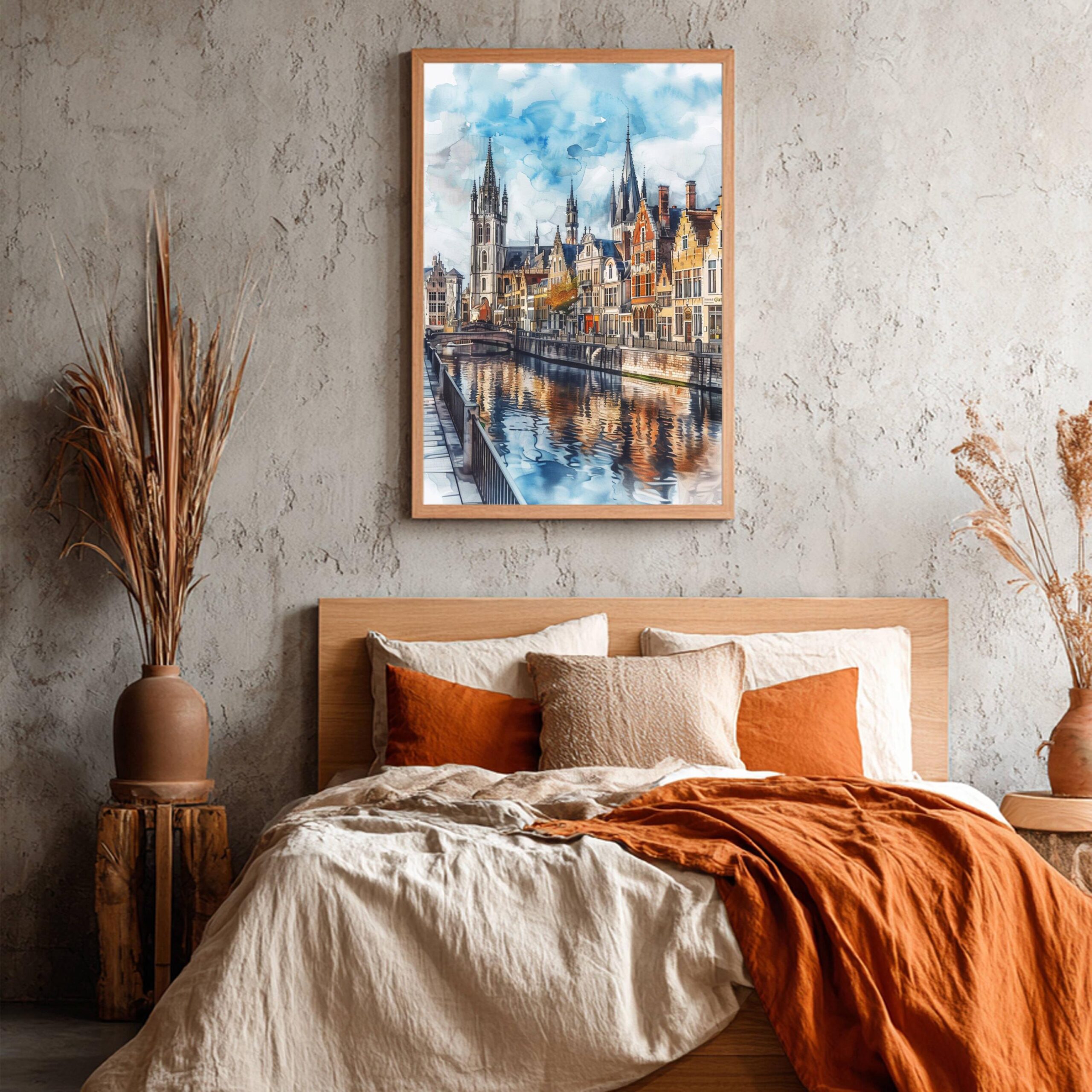 Ghent Belgium Europe Watercolor Print: Belgian Travel Wall Art - Image 4