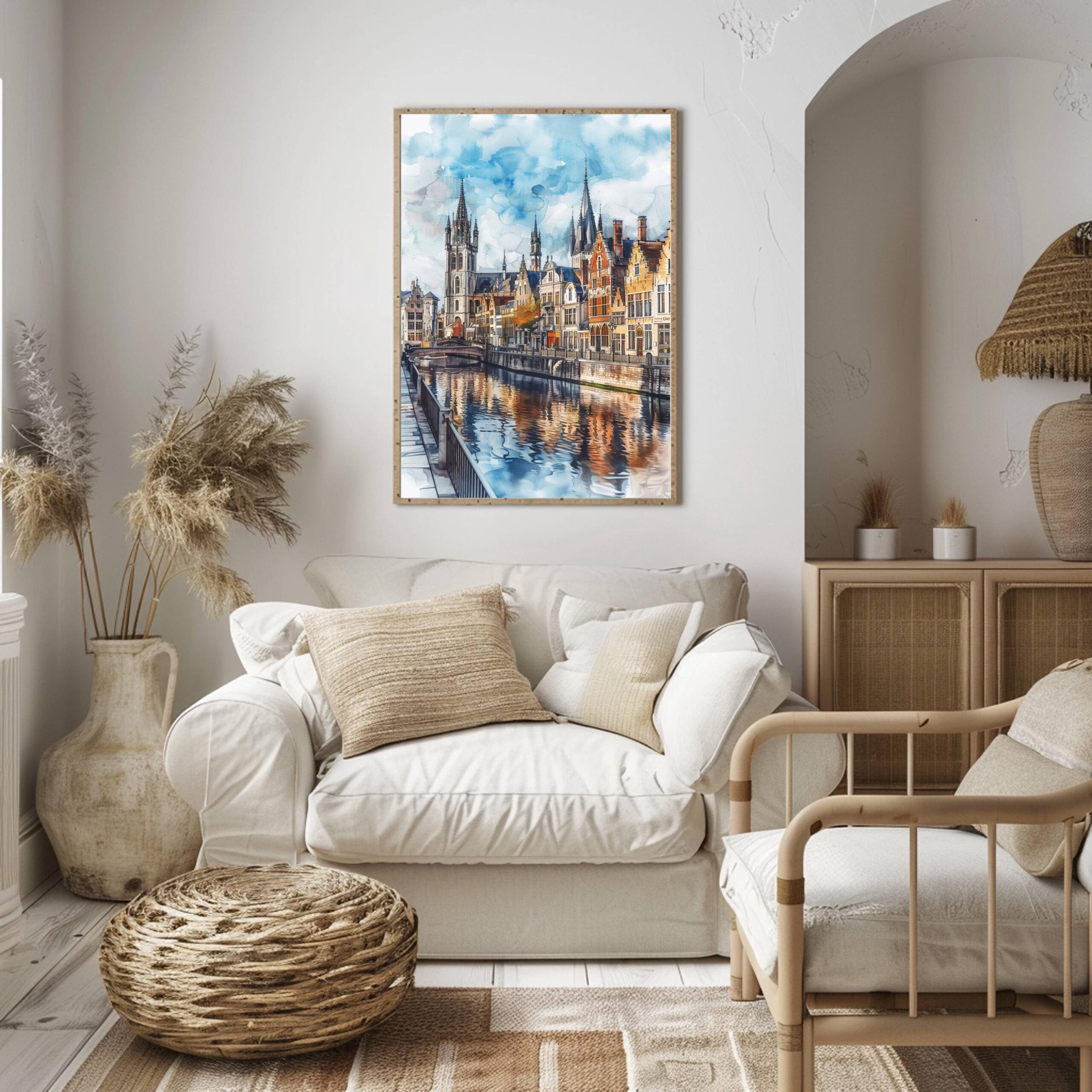 Ghent Belgium Europe Watercolor Print: Belgian Travel Wall Art - Image 5