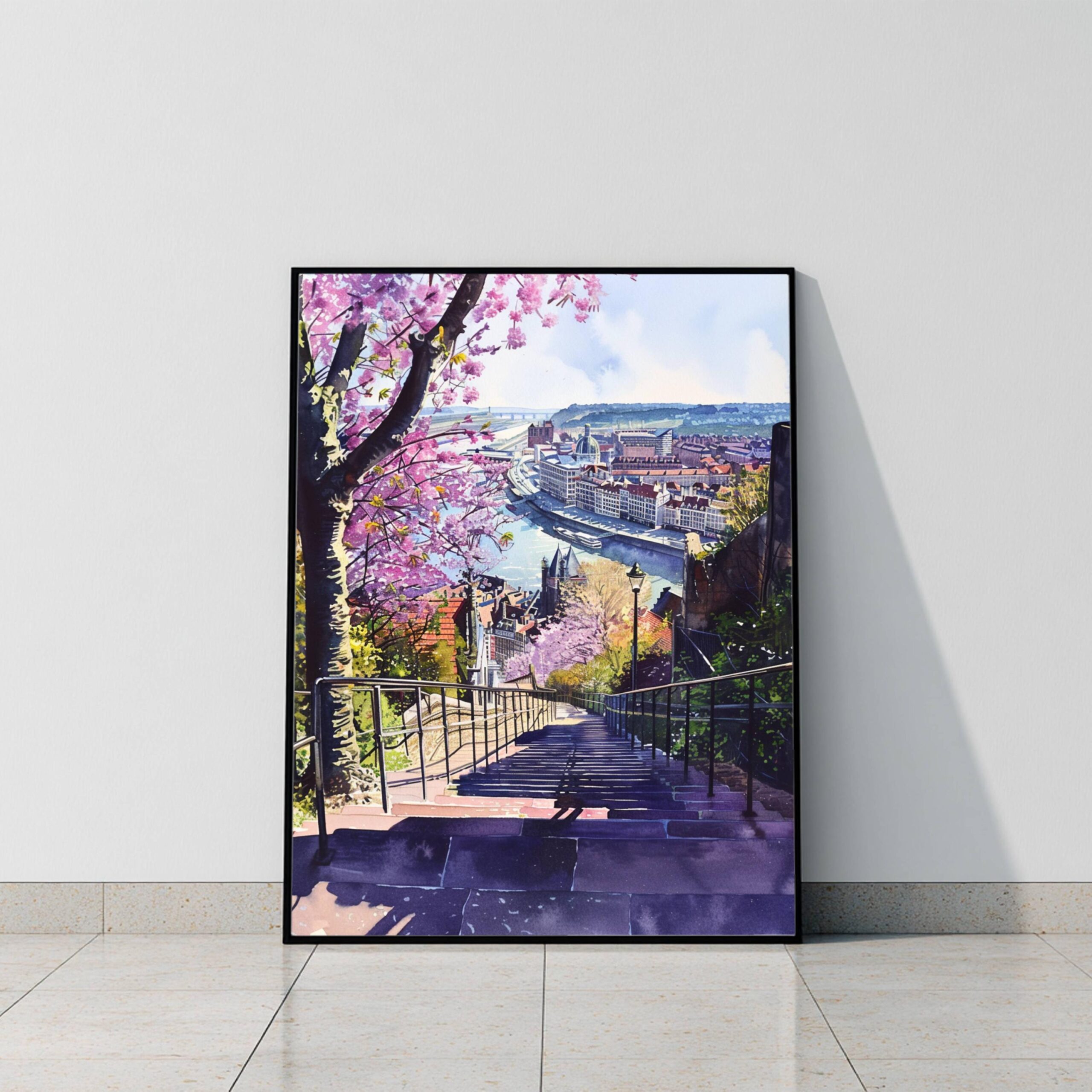 Liege Belgium Europe Watercolor Print: Belgian Travel Wall Art - Image 10