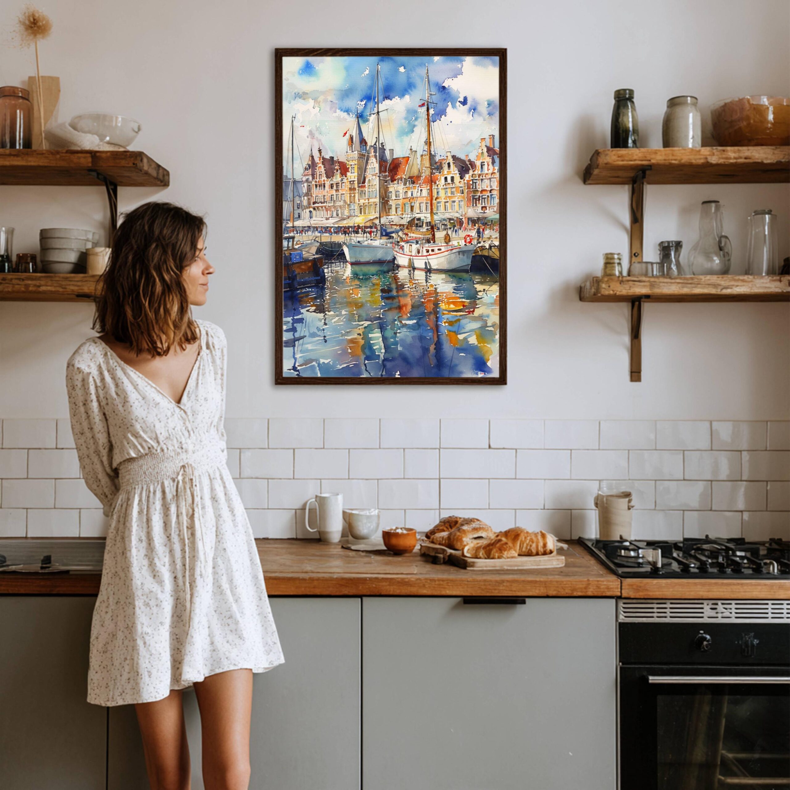 Oostende Belgium Europe Watercolor Print: Belgian Travel Wall Art - Image 8