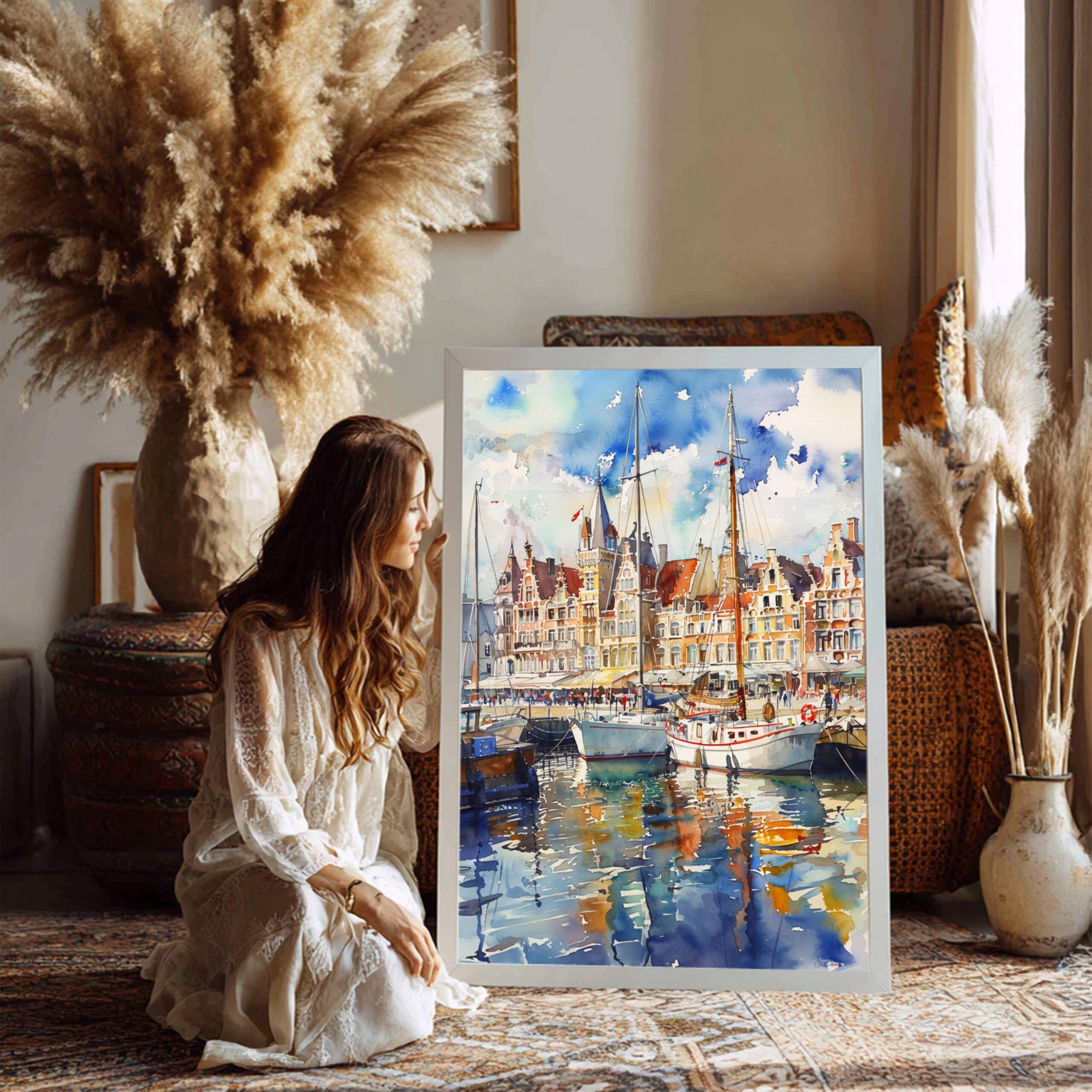 Oostende Belgium Europe Watercolor Print: Belgian Travel Wall Art - Image 7