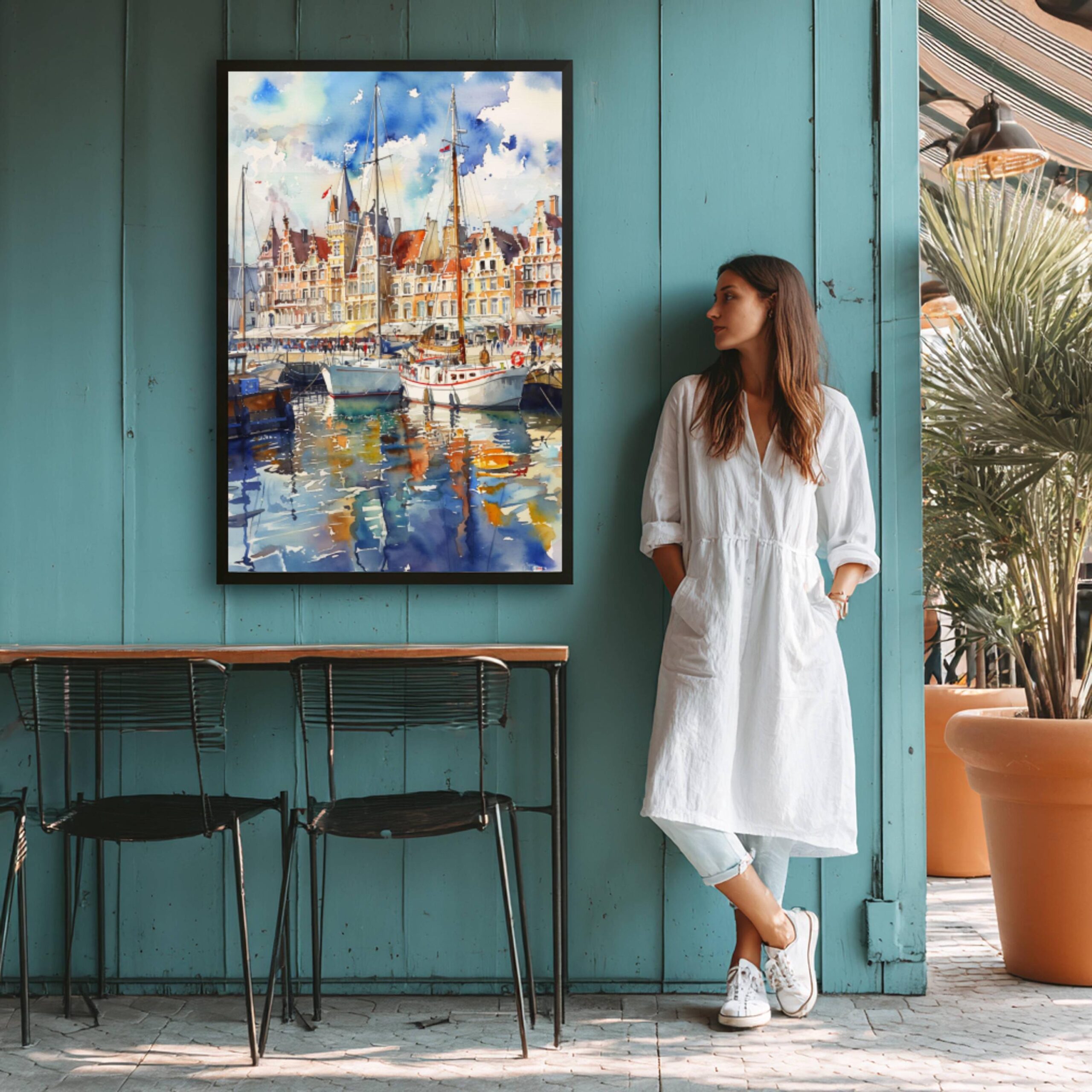 Oostende Belgium Europe Watercolor Print: Belgian Travel Wall Art - Image 9