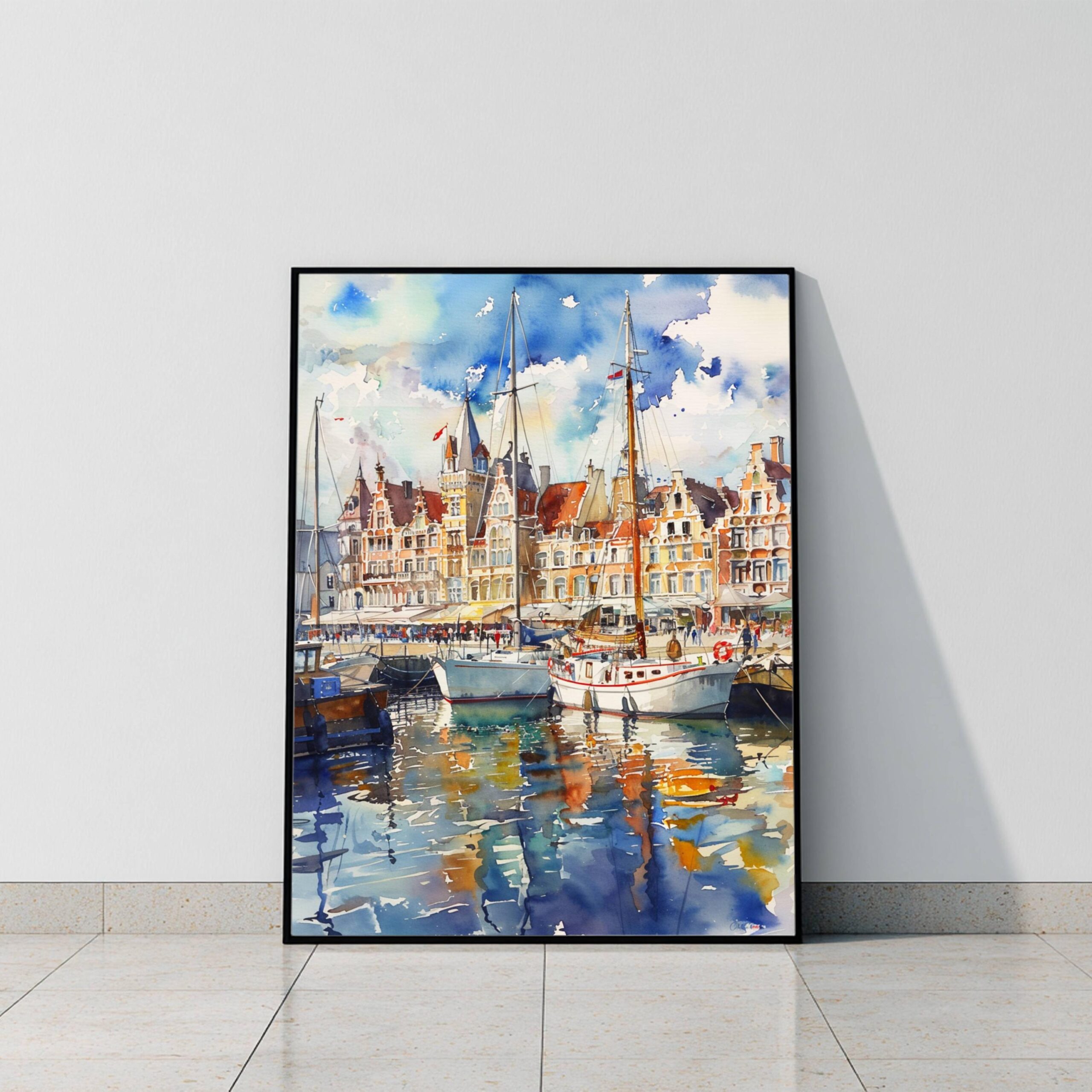 Oostende Belgium Europe Watercolor Print: Belgian Travel Wall Art - Image 10