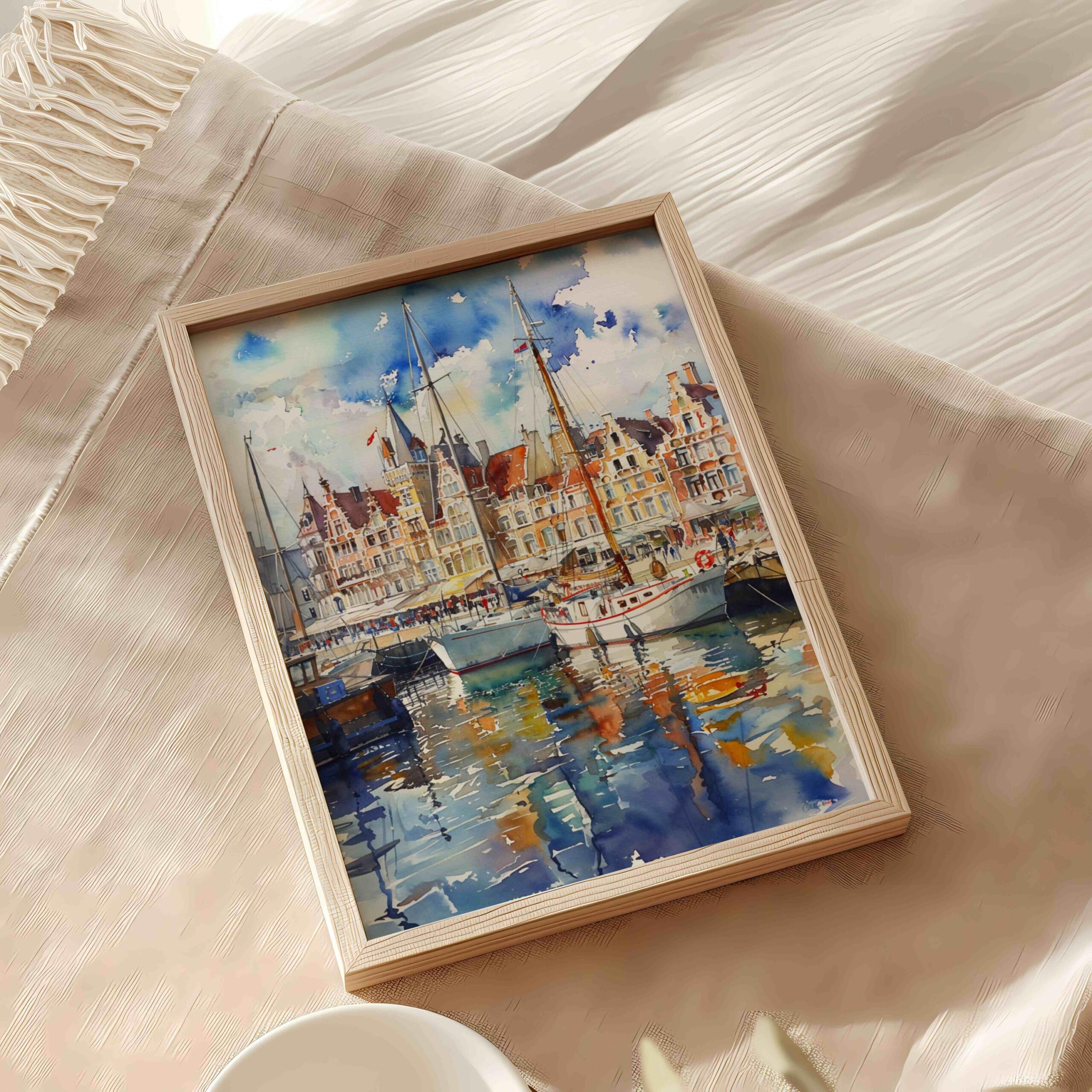 Oostende Belgium Europe Watercolor Print: Belgian Travel Wall Art - Image 6