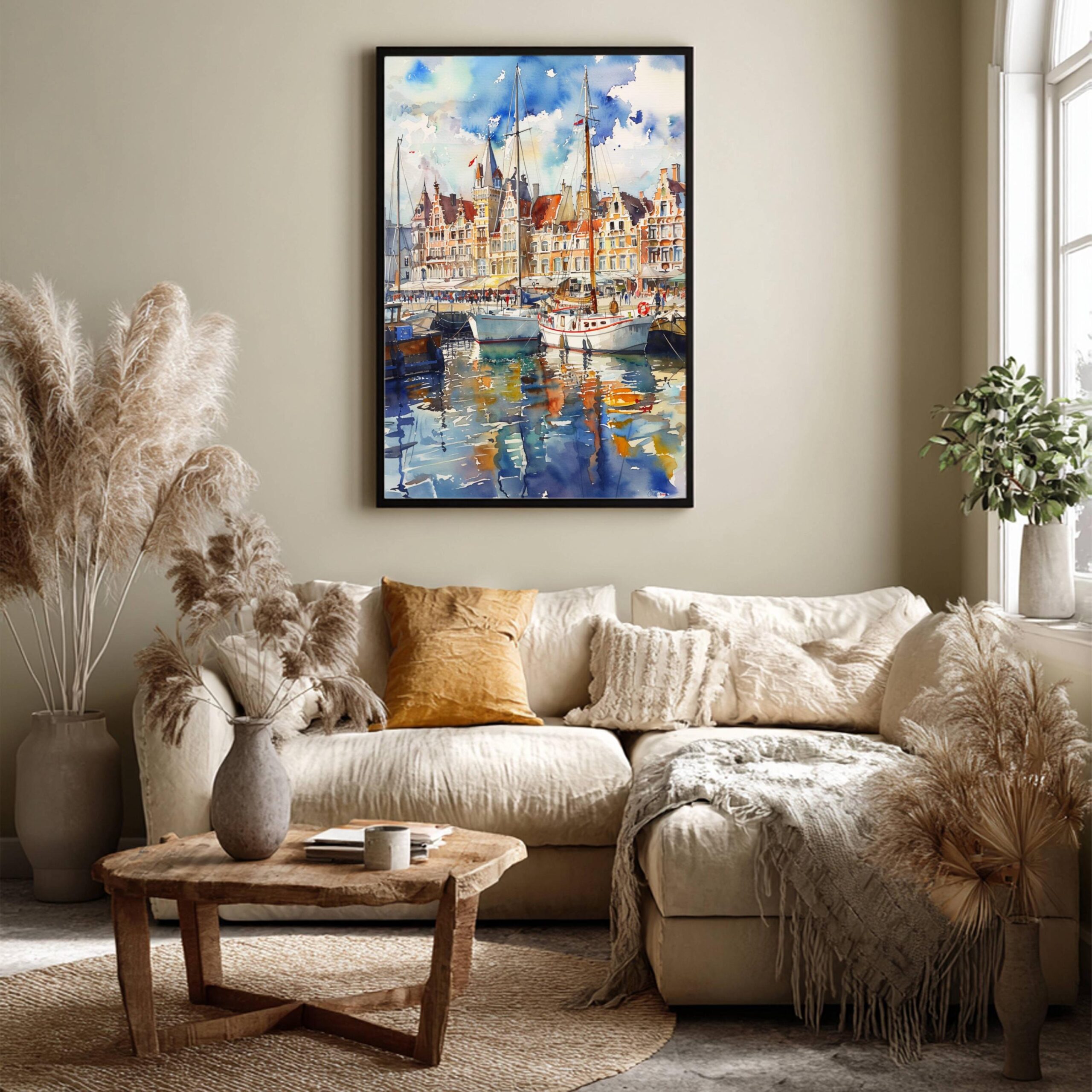 Oostende Belgium Europe Watercolor Print: Belgian Travel Wall Art - Image 3