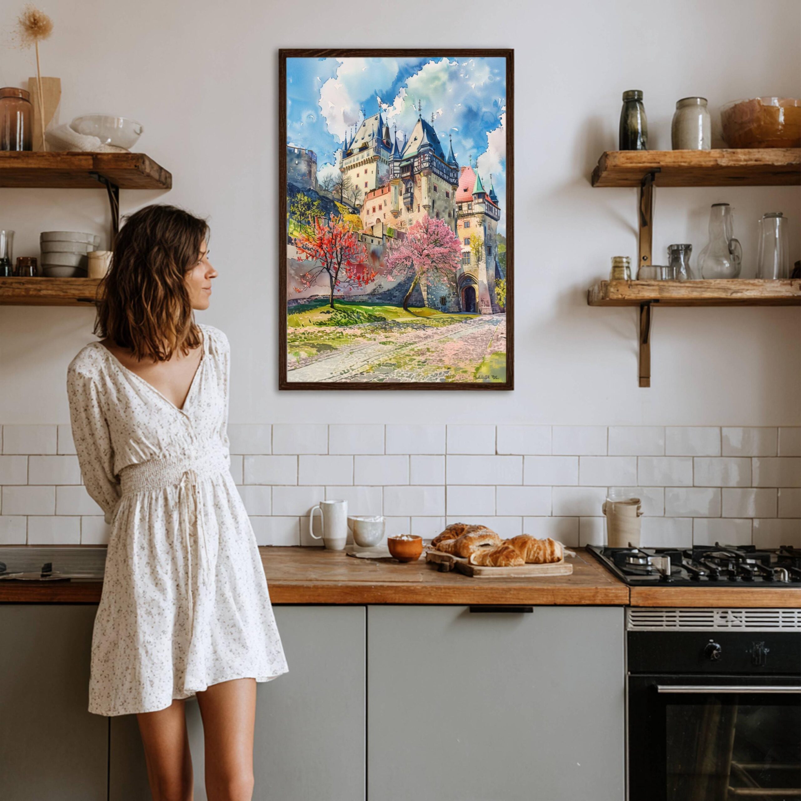Karlštejn Castle Czech Republic Watercolor Print: European Art Travel Poster - Image 8