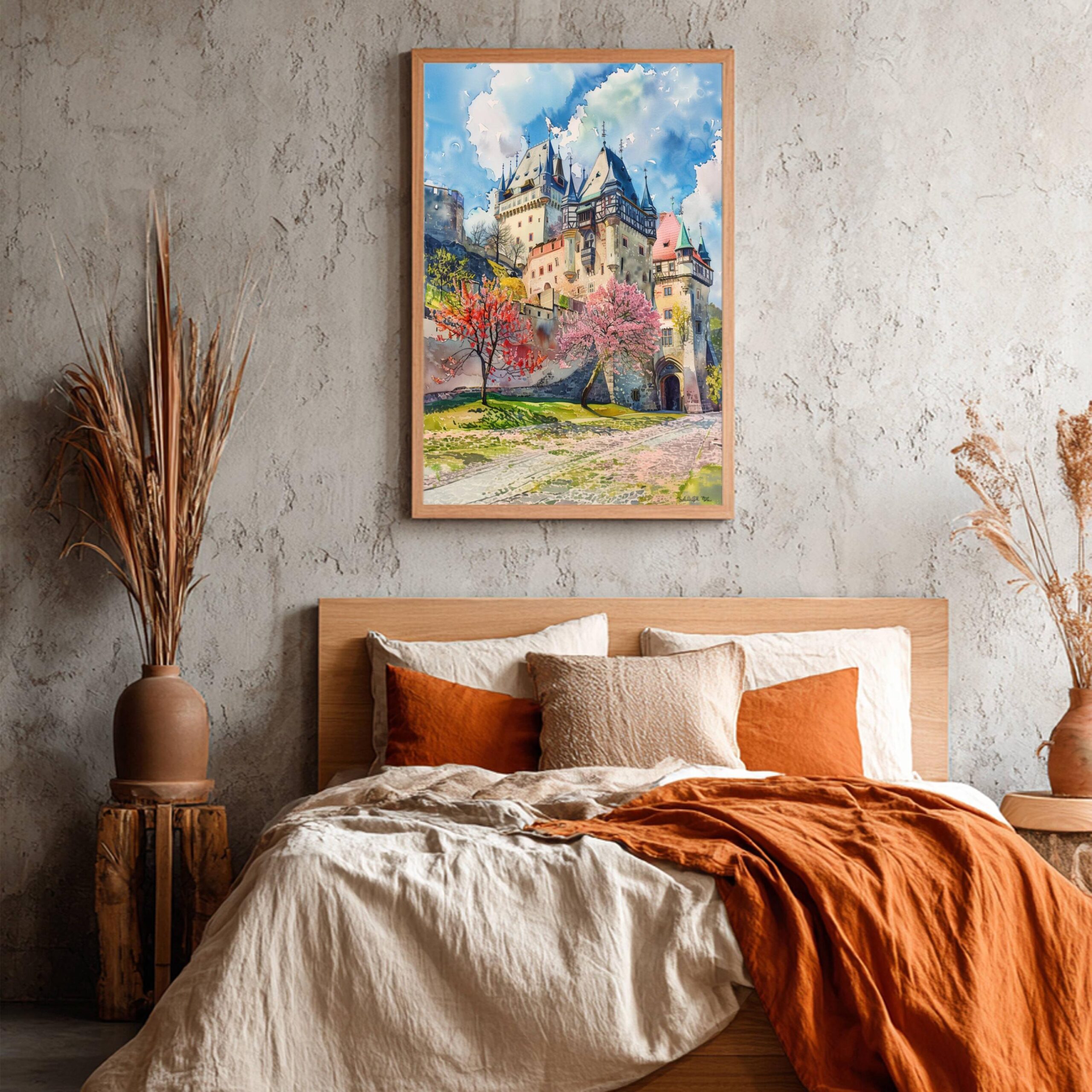 Karlštejn Castle Czech Republic Watercolor Print: European Art Travel Poster - Image 4
